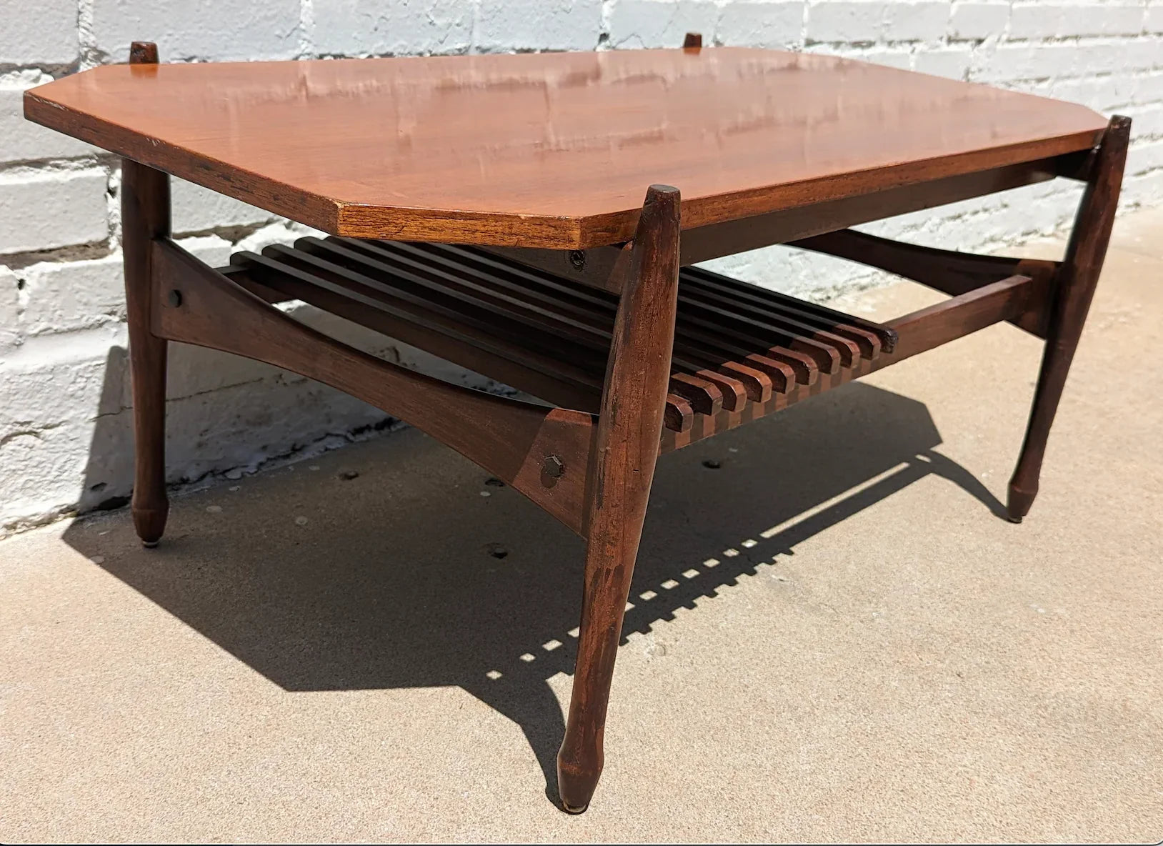 Mid Century Modern Italian Teak Dining Table