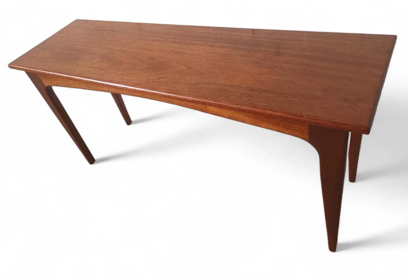 Mid Century Danish Modern Solid Teak Sofa Table