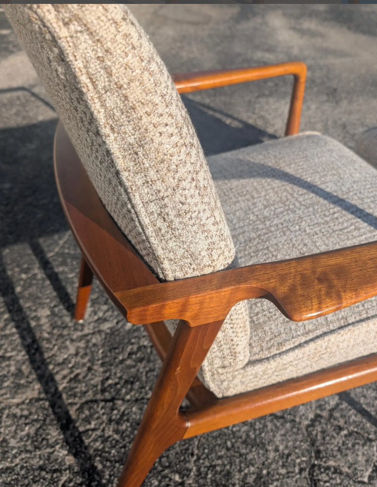 Mid-Century Modern Walnut Side Chairs – Pair