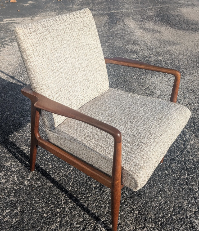 Mid-Century Modern Walnut Side Chairs – Pair
