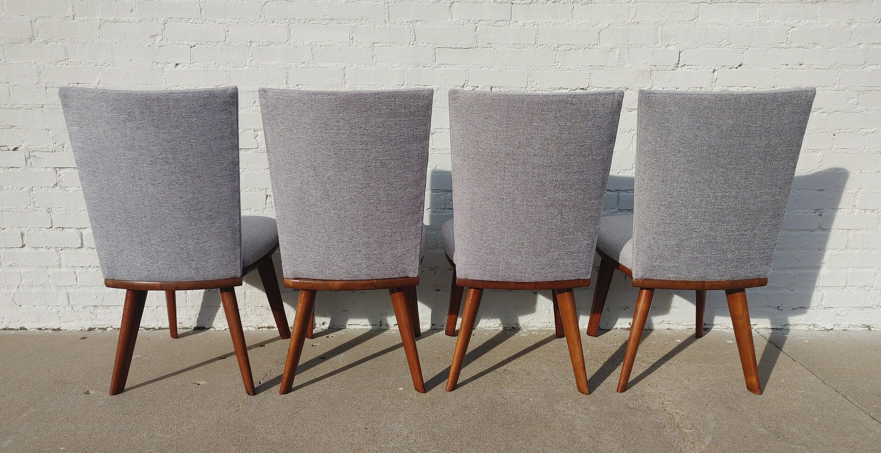 Mid Century Modern Solid Walnut Chairs by Bissman