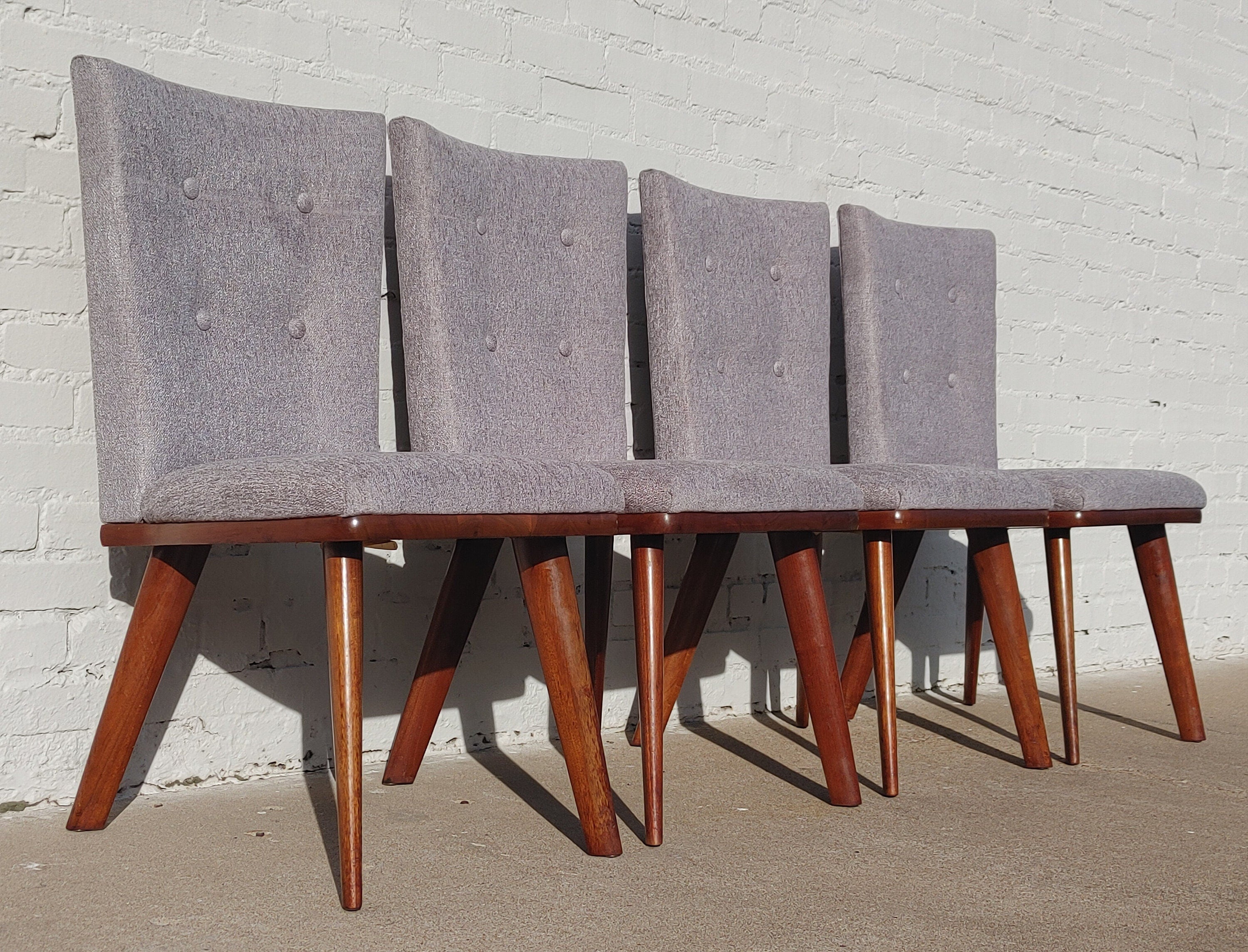Mid Century Modern Solid Walnut Chairs by Bissman