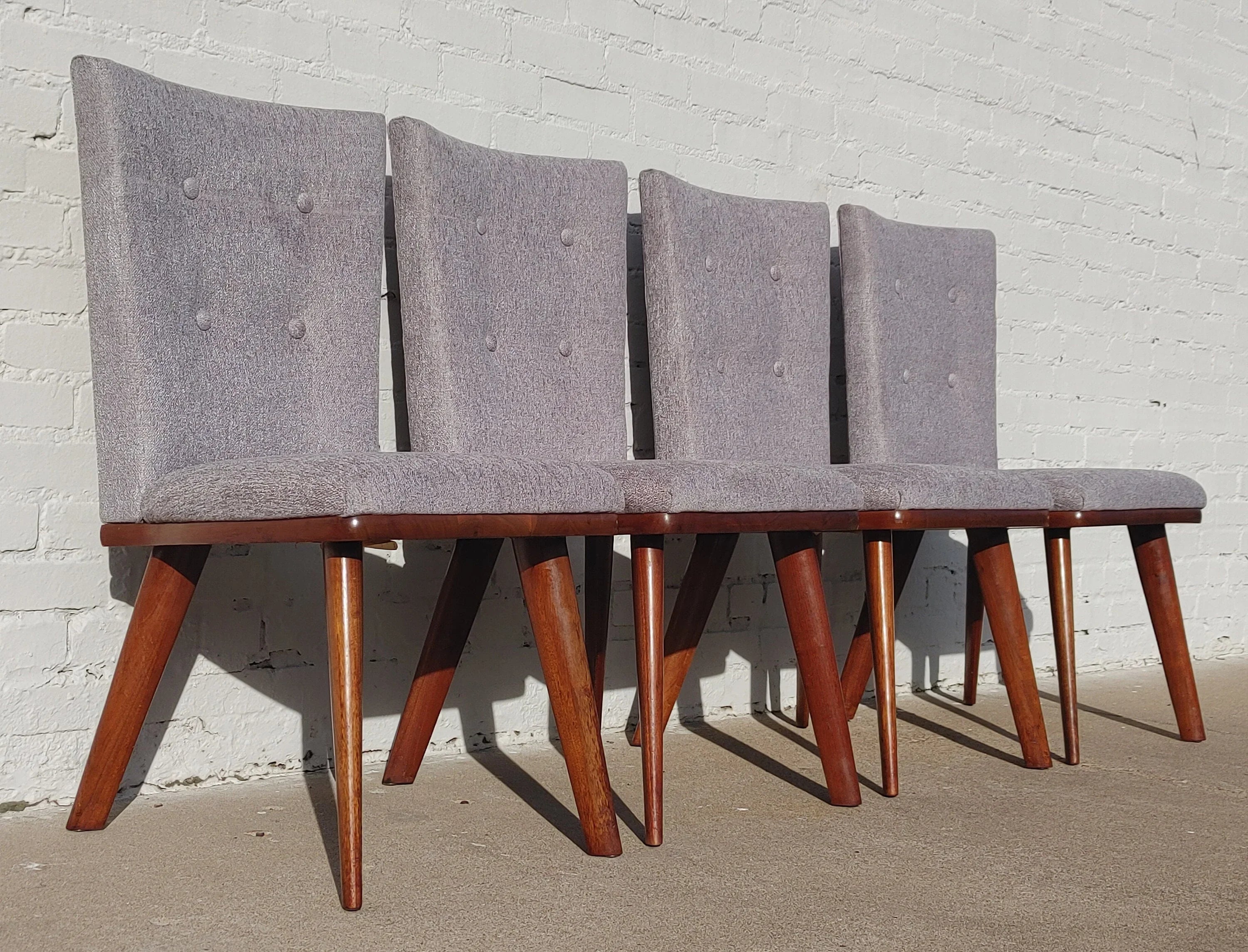 Mid Century Modern Solid Walnut Chairs by Bissman