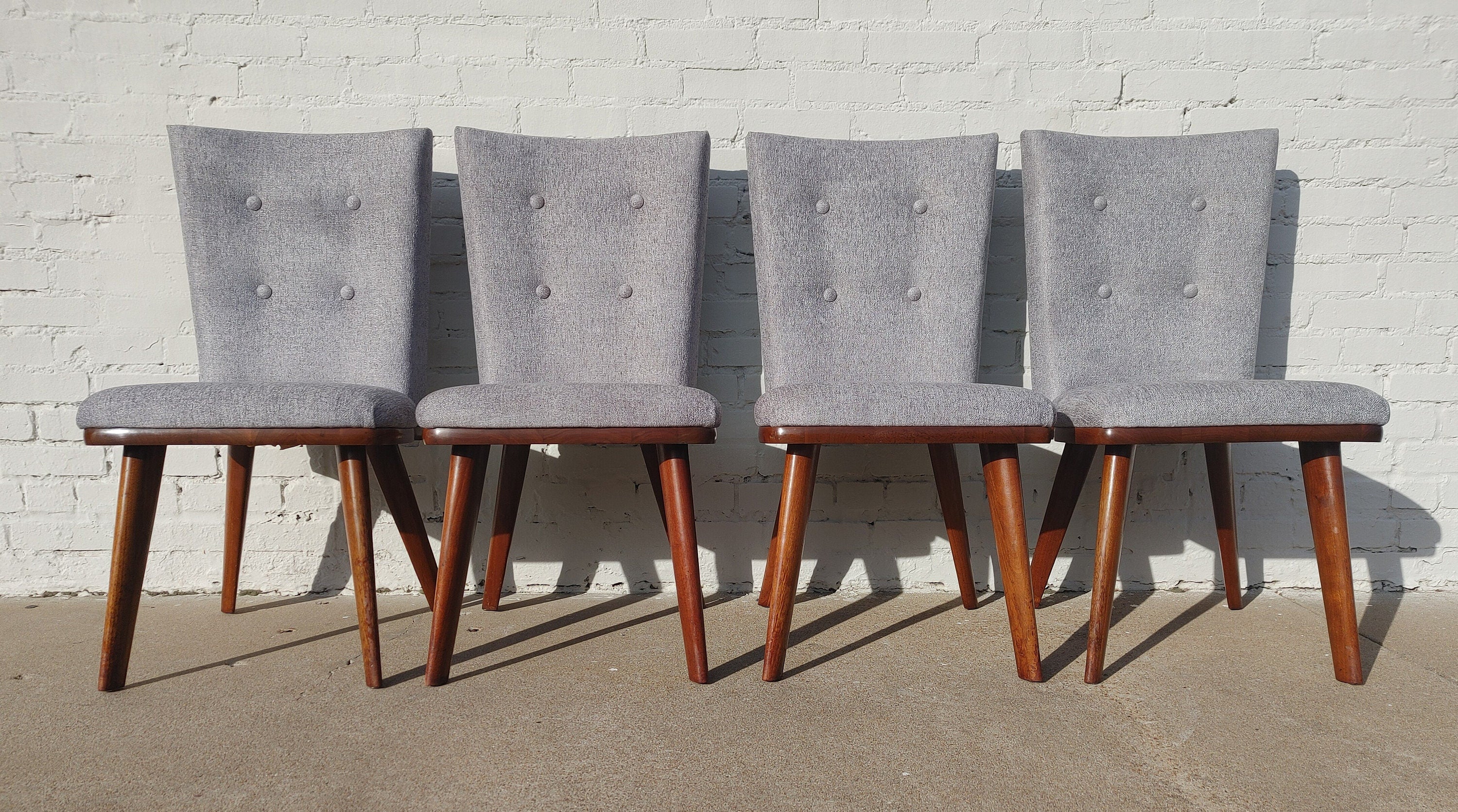 Mid Century Modern Solid Walnut Chairs by Bissman