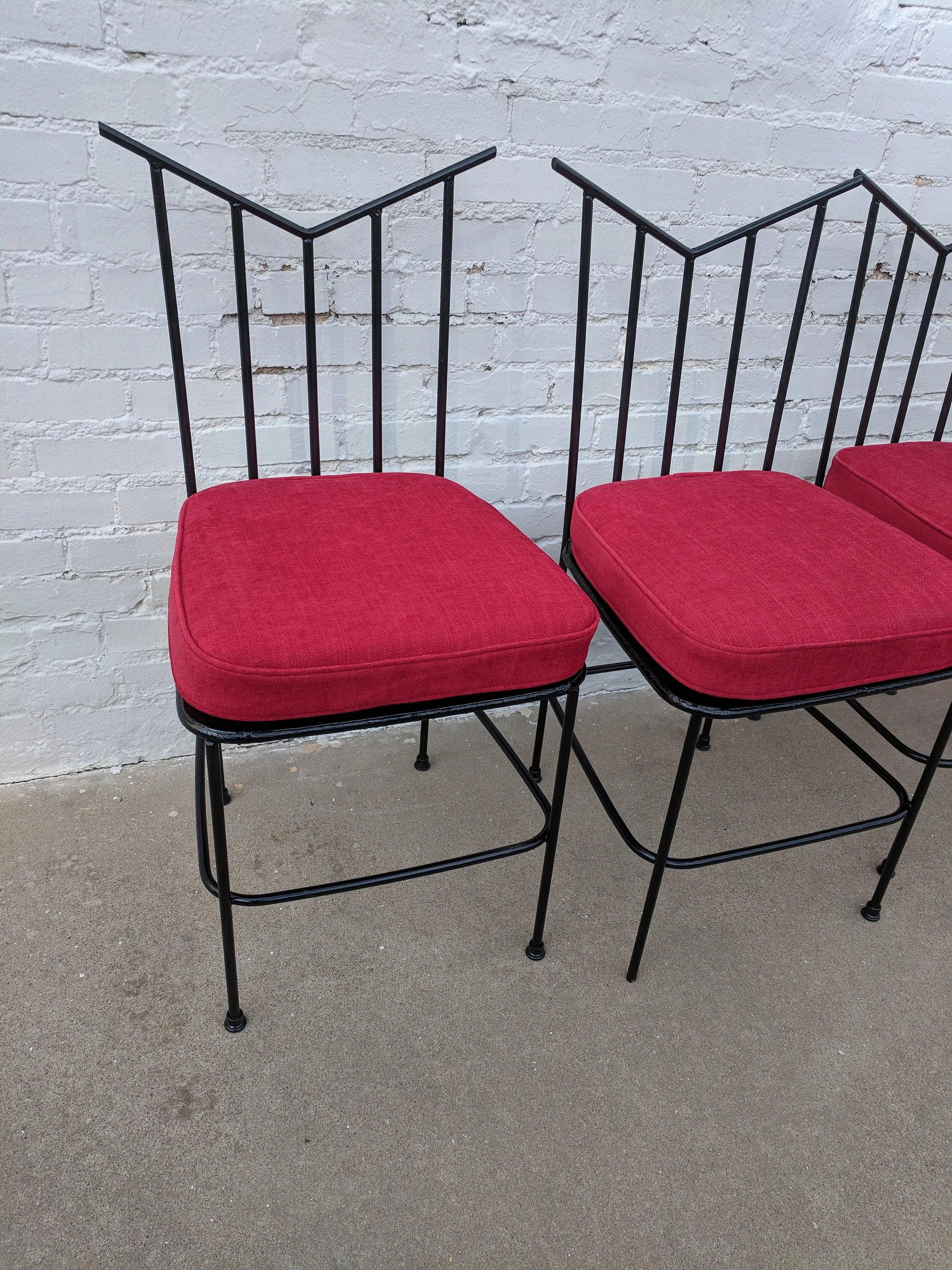 Mid Century Modern Wrought Iron Dining Chairs