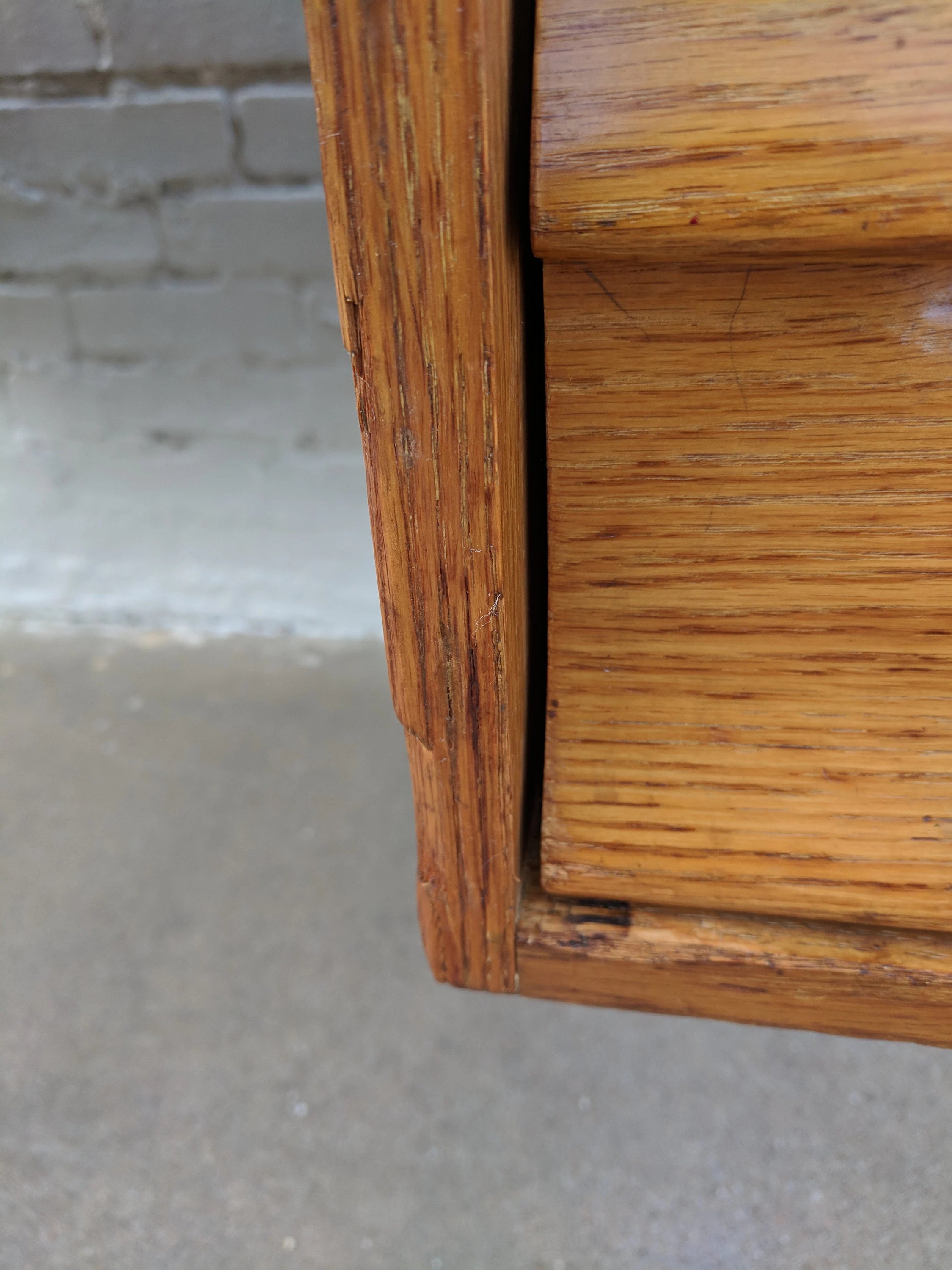 Mid Century Modern Solid Oak Desk with Laminate Top by Jack van der molen