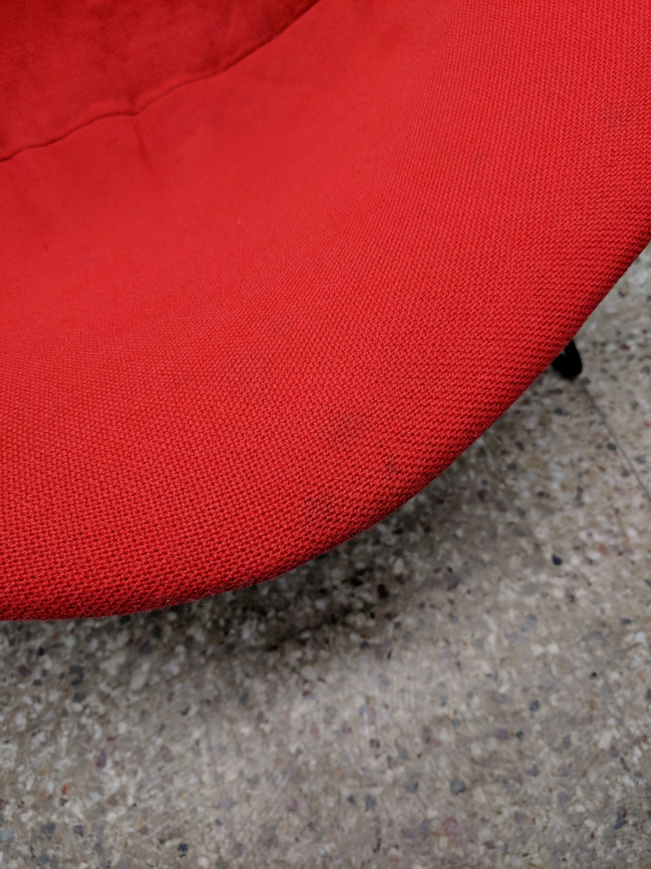 Mid Century Modern Red Knoll Bertoia Bird Chair and Ottoman