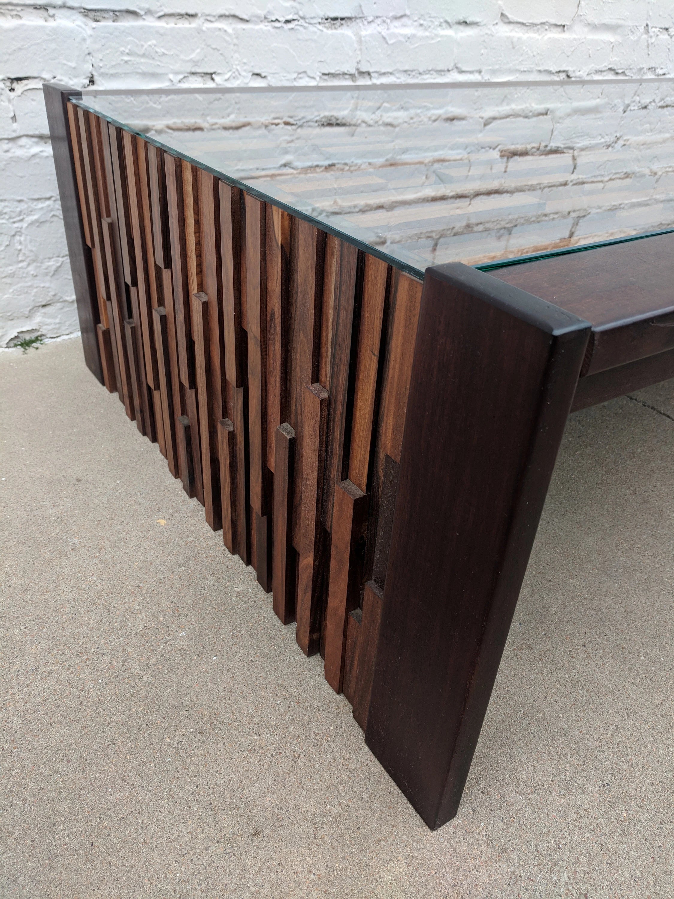 Mid Century Modern Percival Lafer Brutalist Rosewood Coffee Table