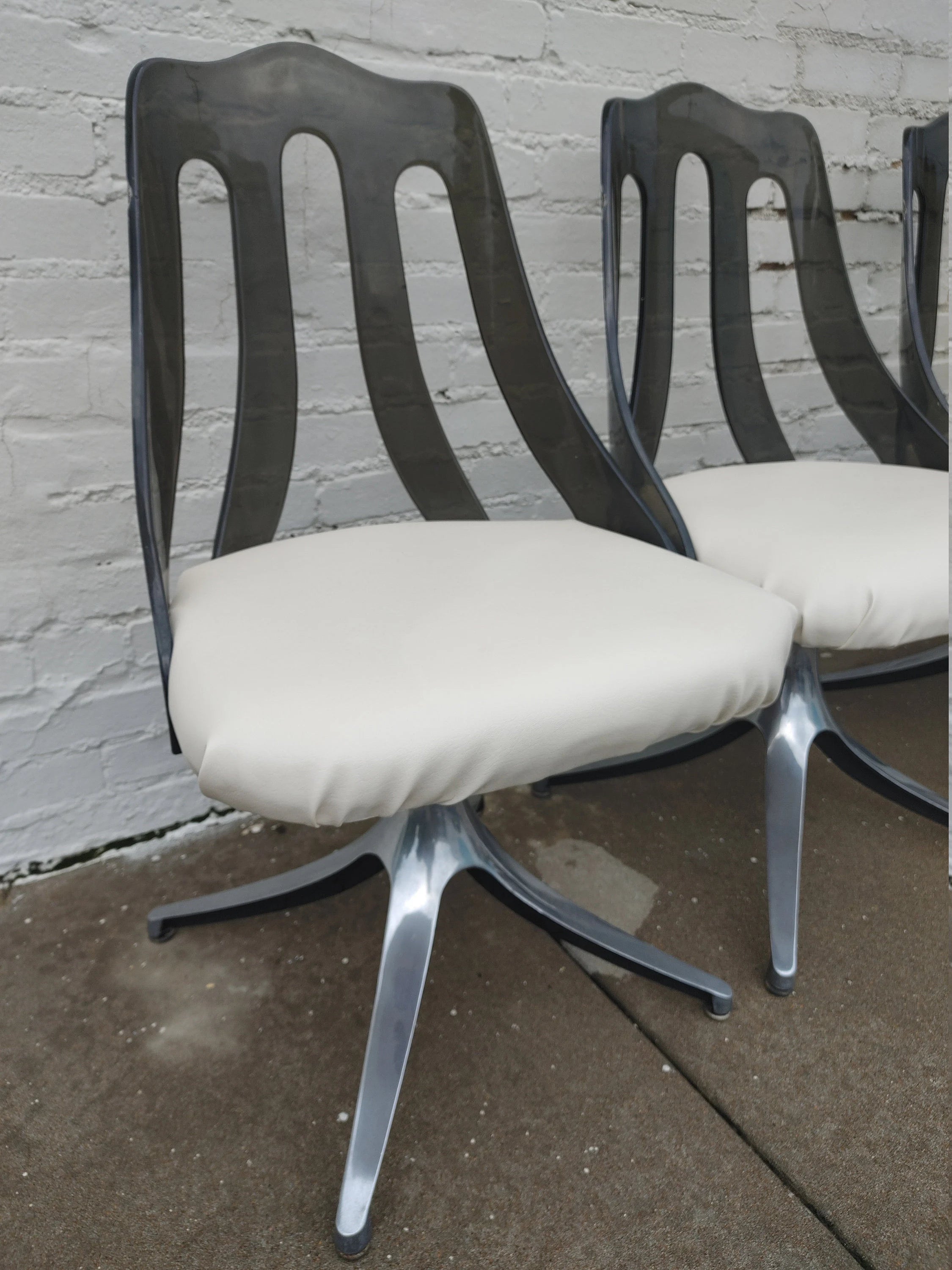 Mid Century Modern Lucite and Chrome Dining Chairs