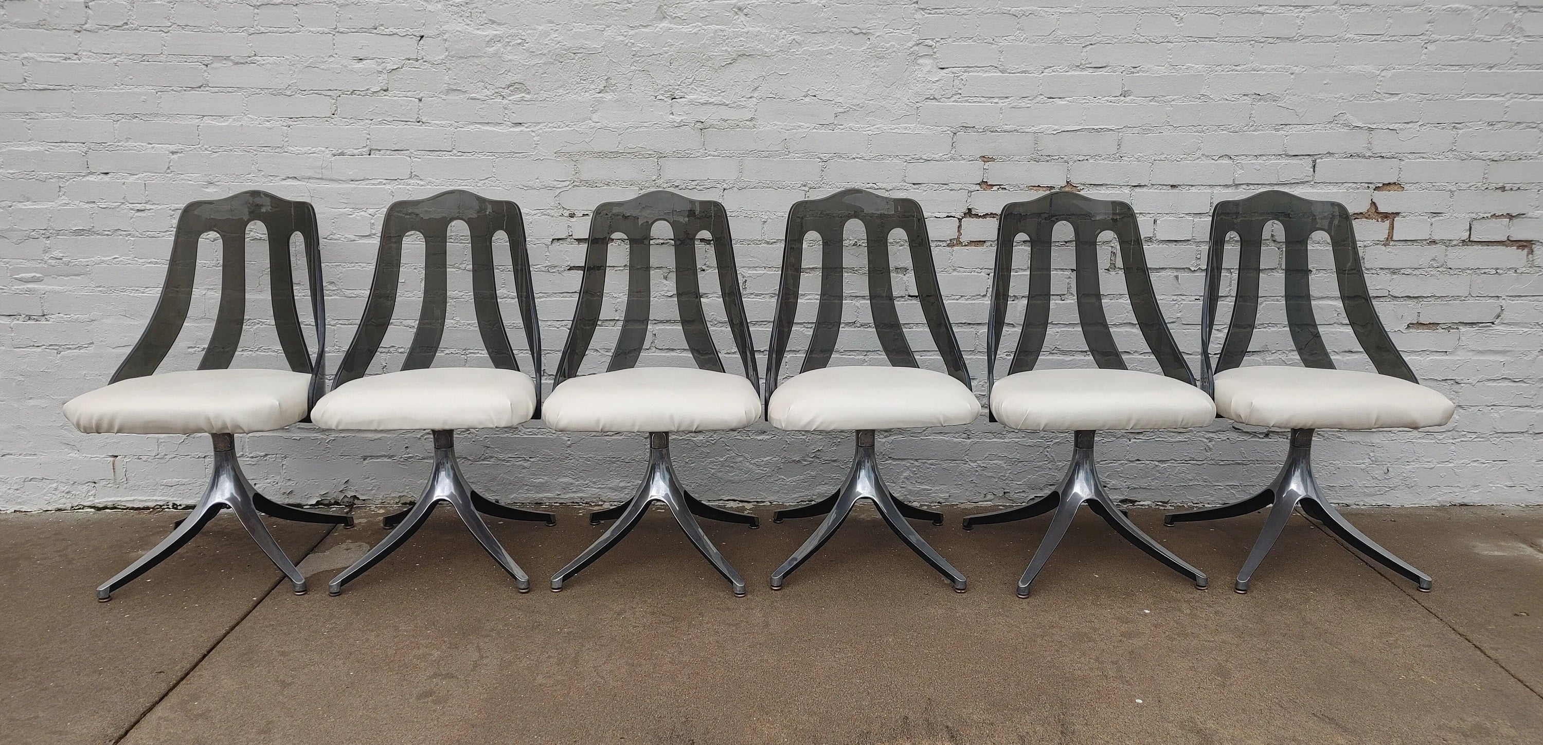 Mid Century Modern Lucite and Chrome Dining Chairs