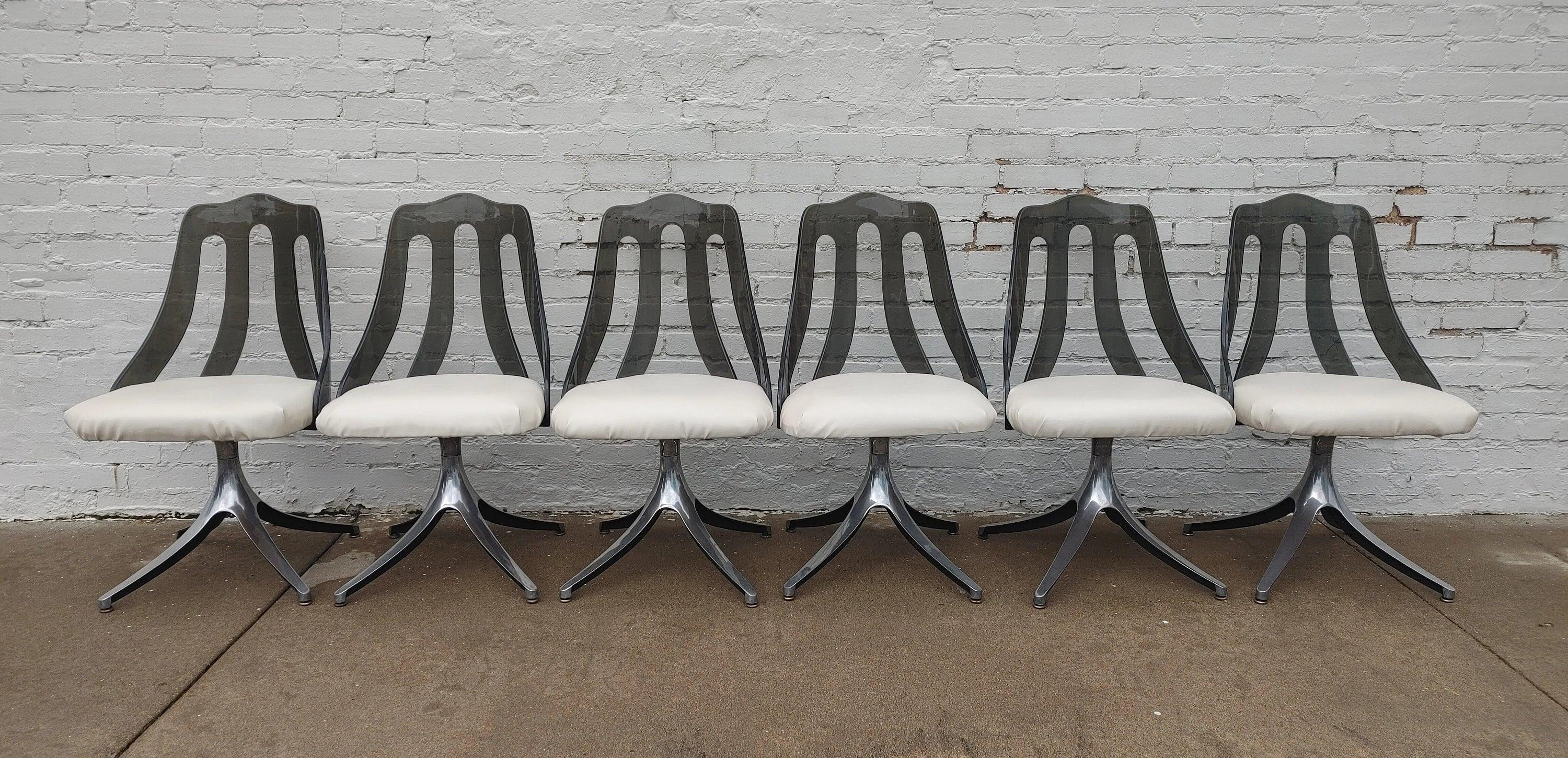 Mid Century Modern Lucite and Chrome Dining Chairs