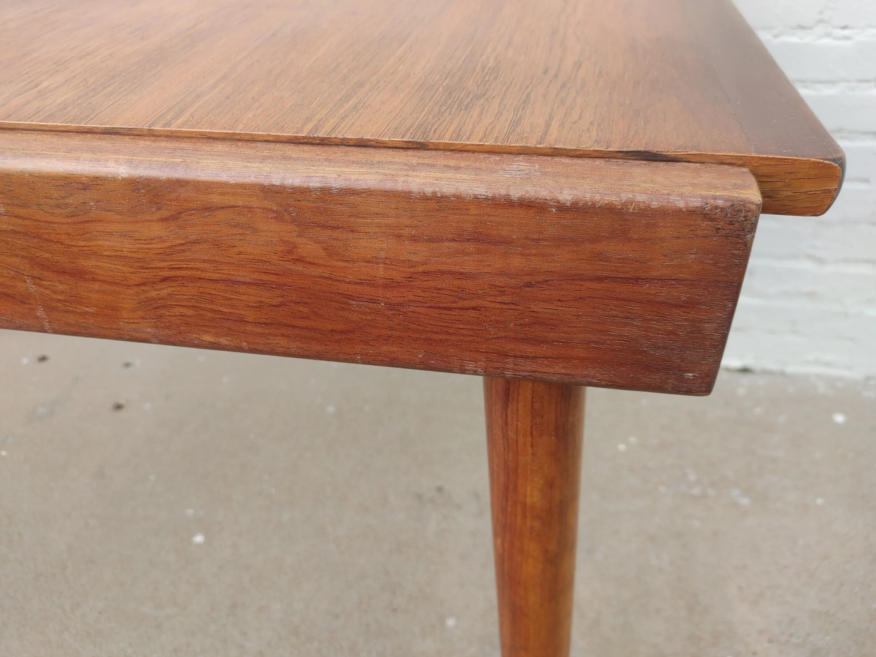 Mid Century Modern Rosewood Dining Table with Hidden Leaf