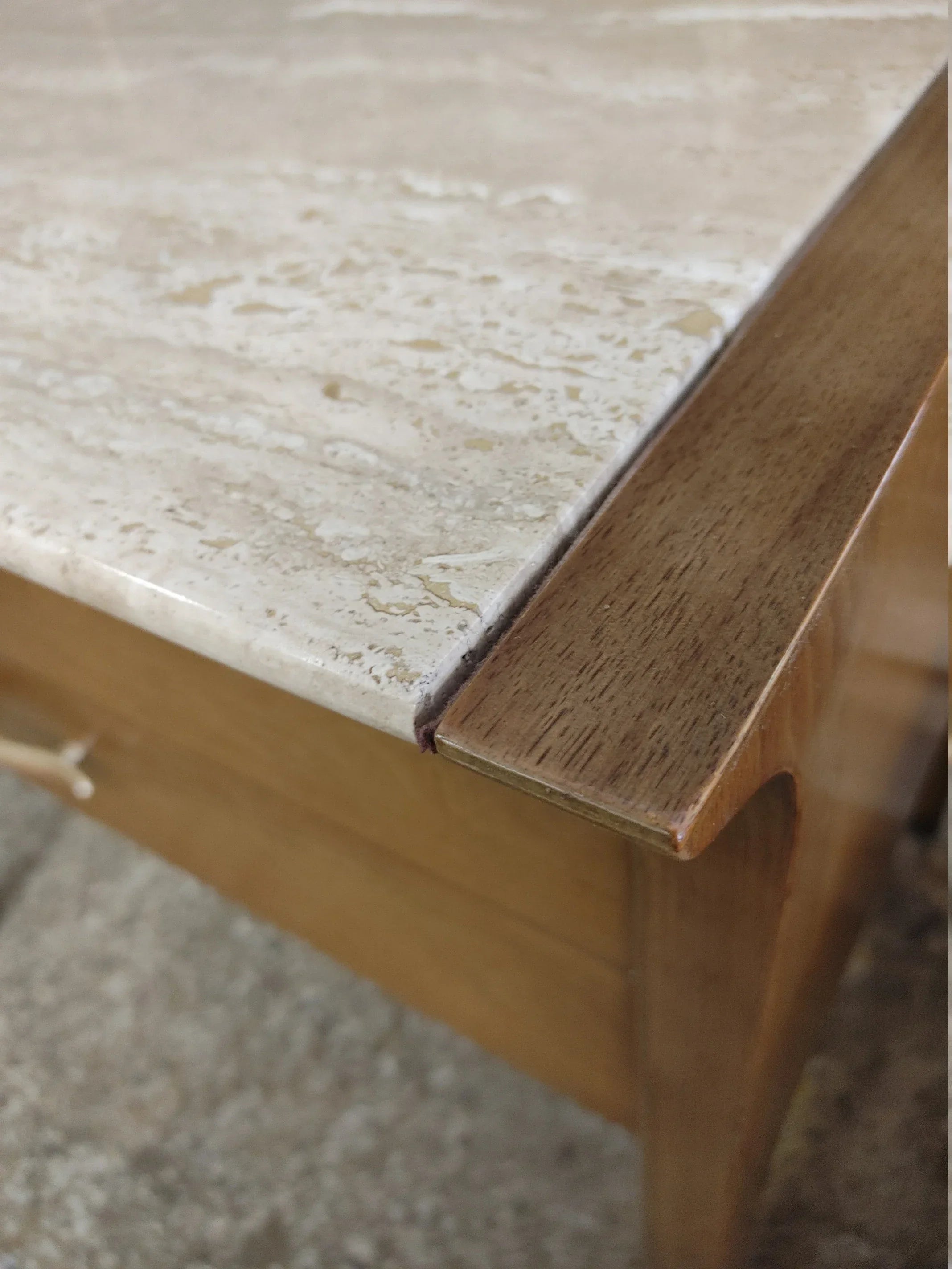 Mid Century Modern Drexel Profile Marble Top Cabinet