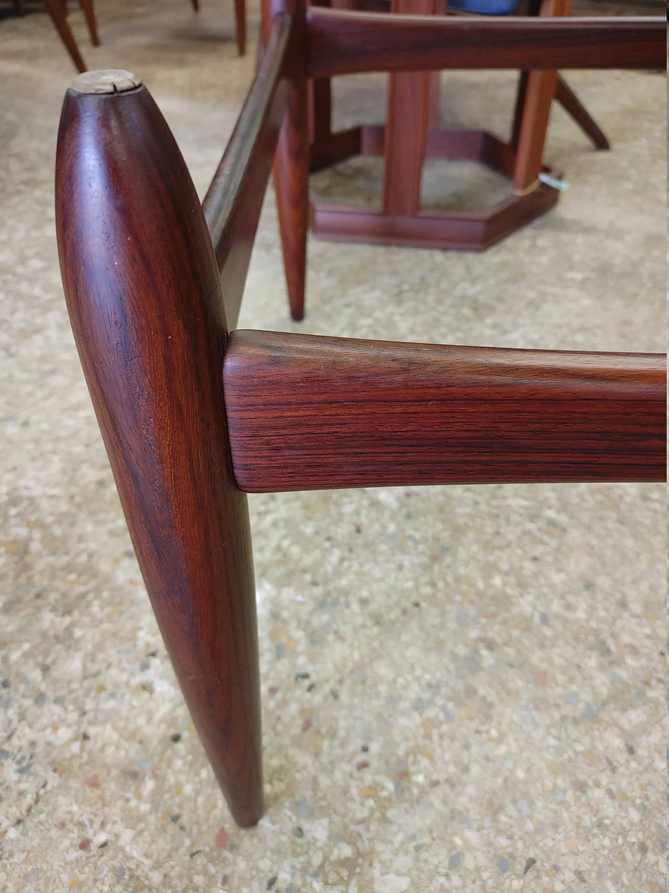 Mid Century Modern Rosewood & Glass Coffee Table