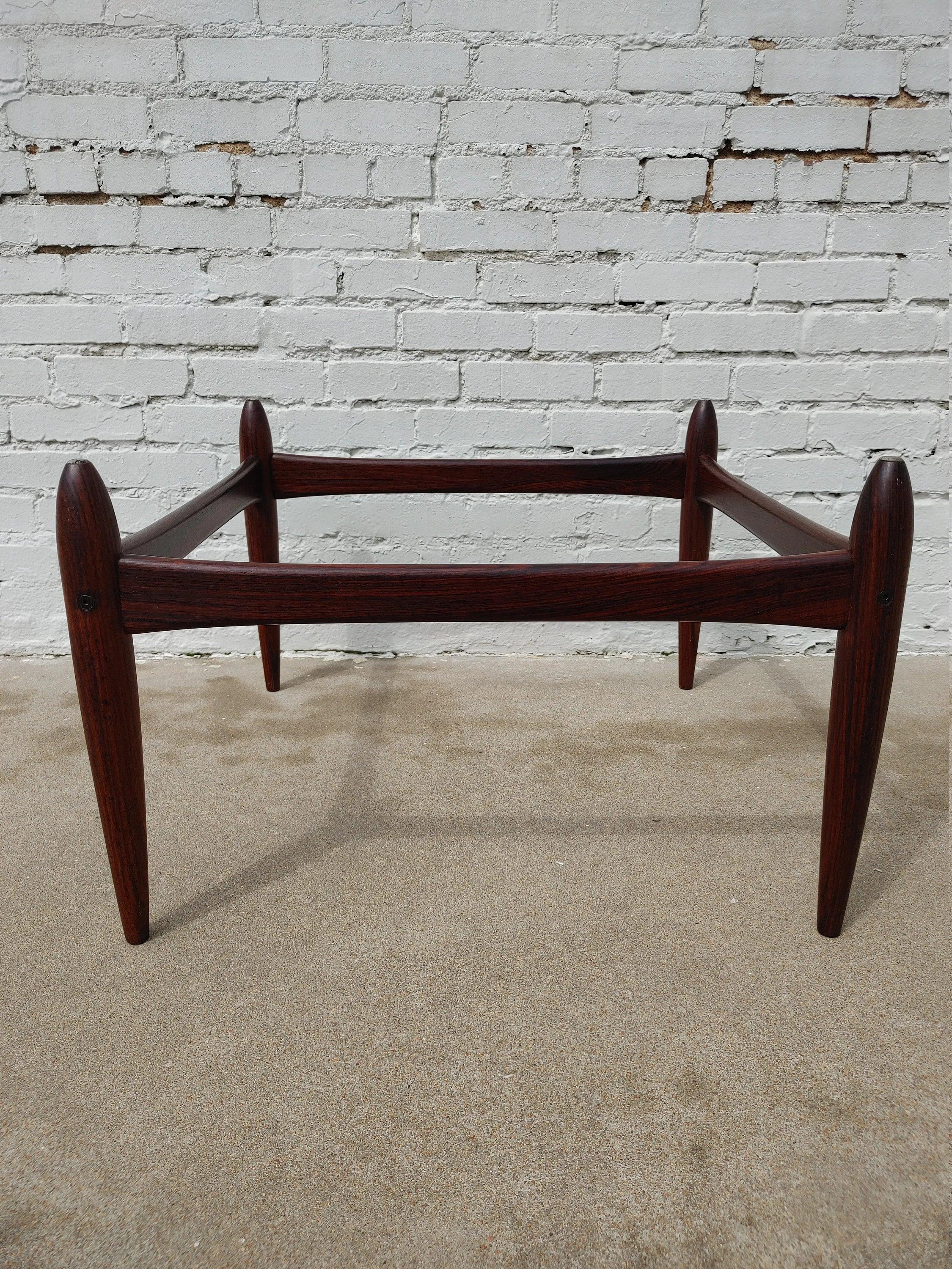 Mid Century Modern Rosewood & Glass Coffee Table