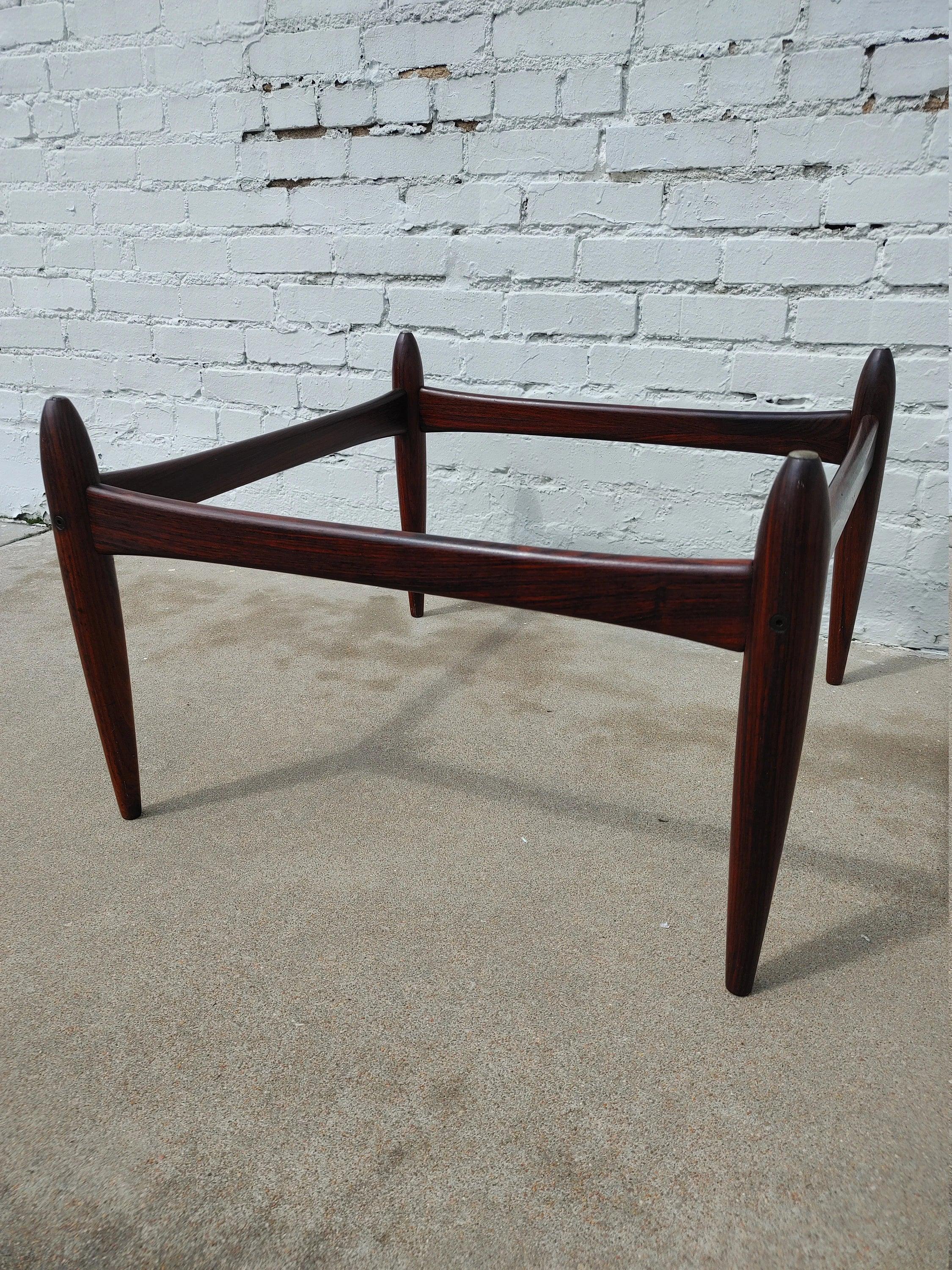 Mid Century Modern Rosewood & Glass Coffee Table