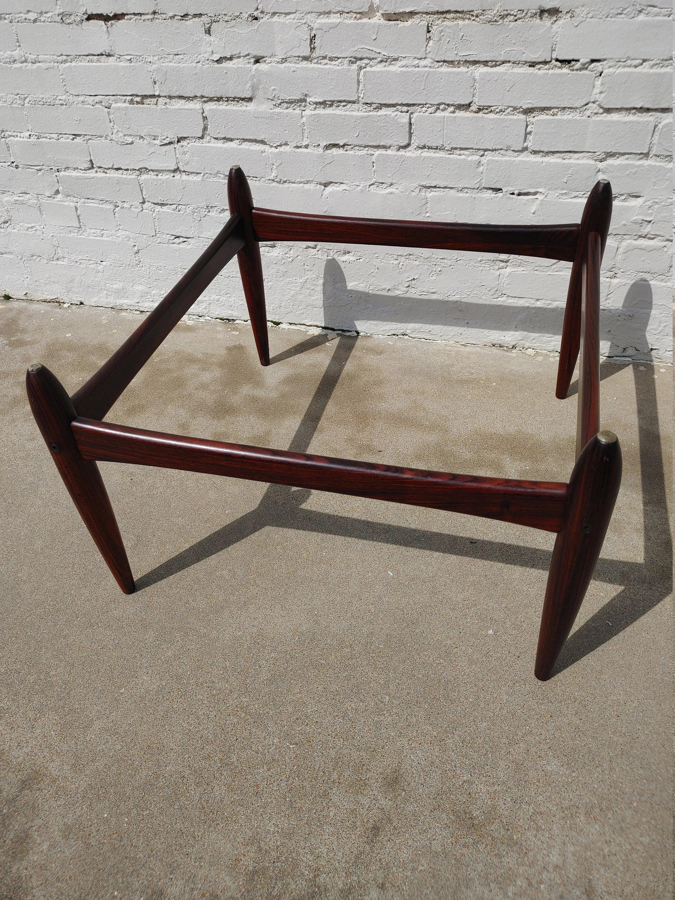 Mid Century Modern Rosewood & Glass Coffee Table