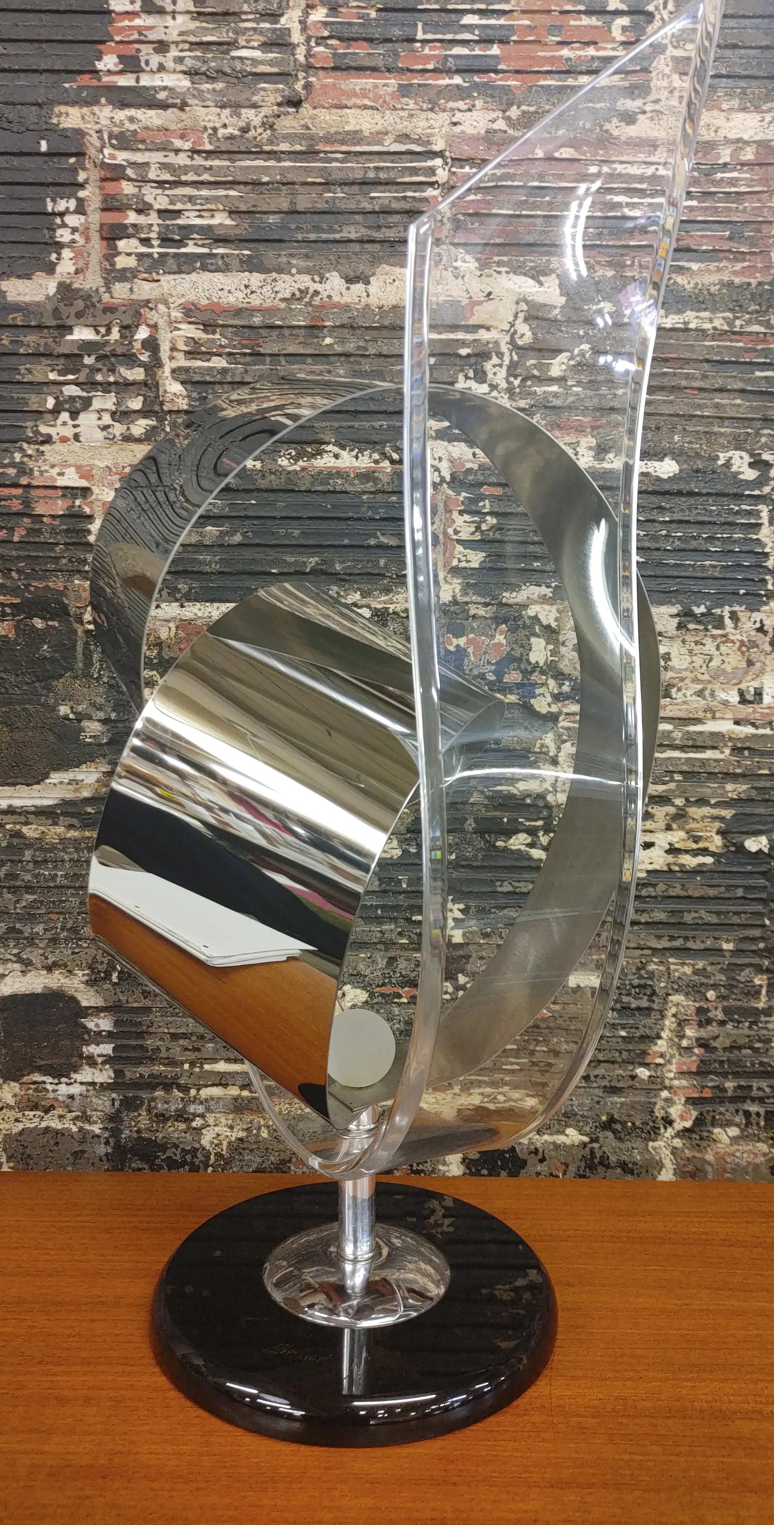 Schlomi Haziza Acrylic and Stainless Steel Sculpture