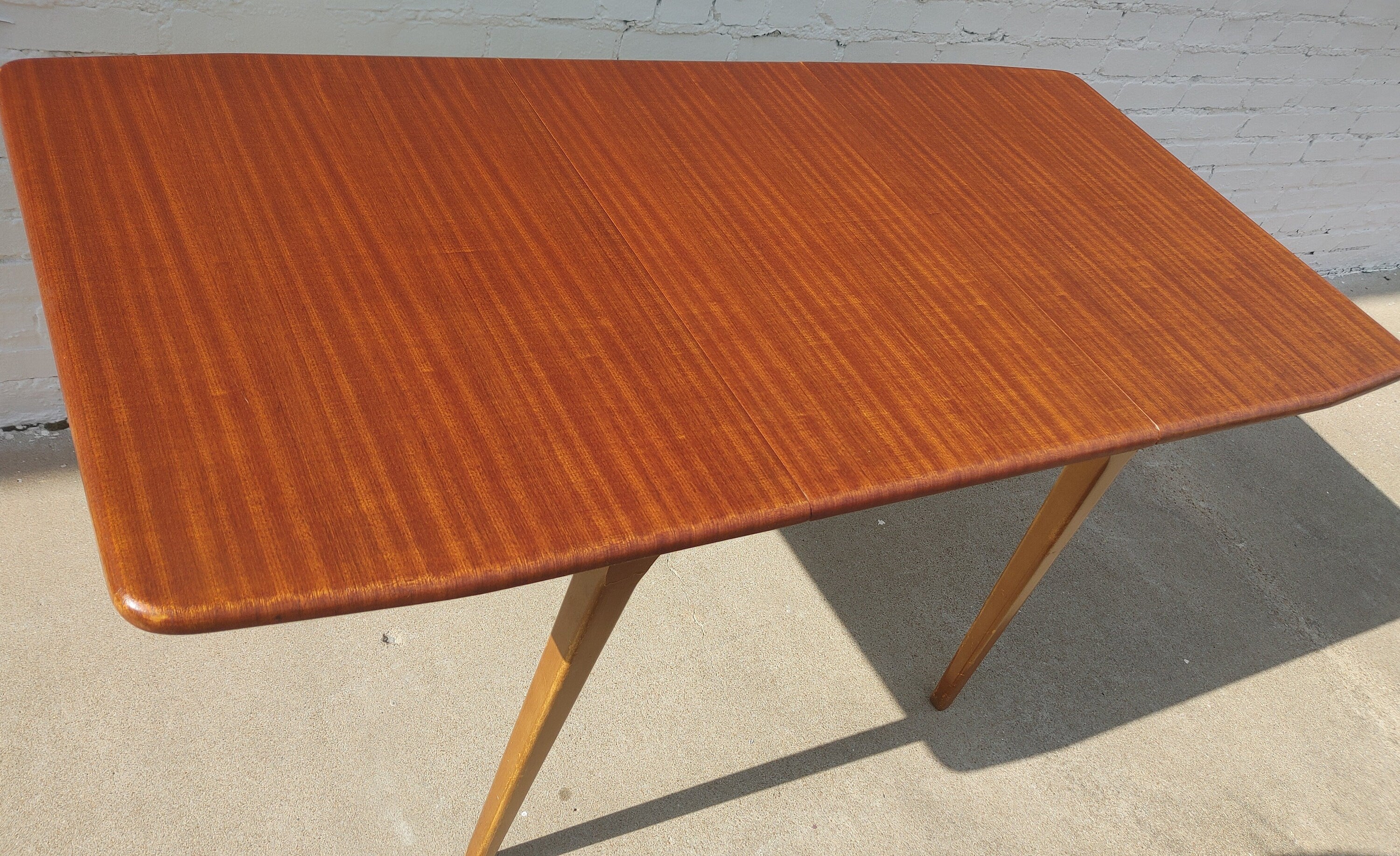Mid Century Modern Teak Dining Table with Insert