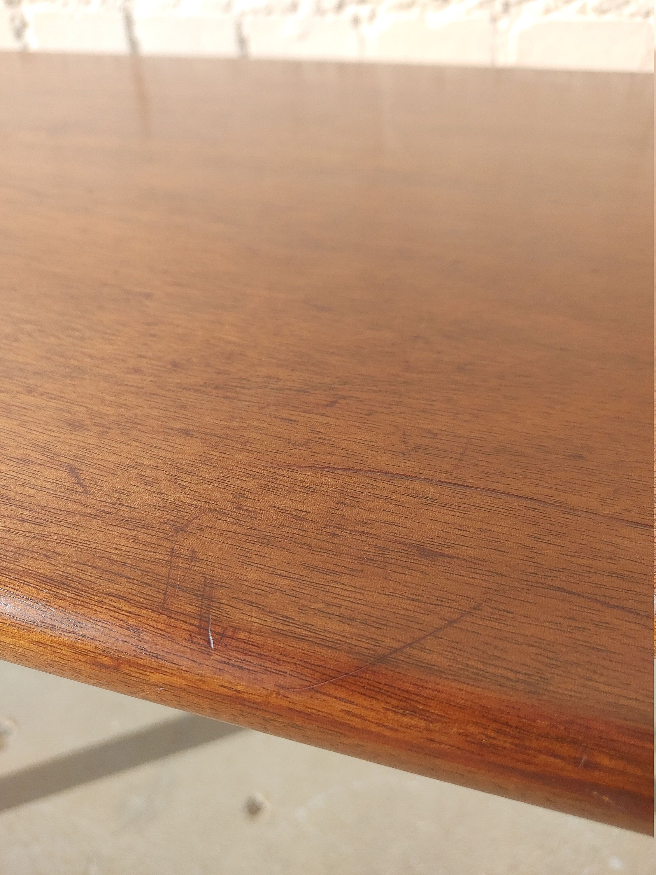 Mid Century Danish Modern Solid Teak Sofa Table