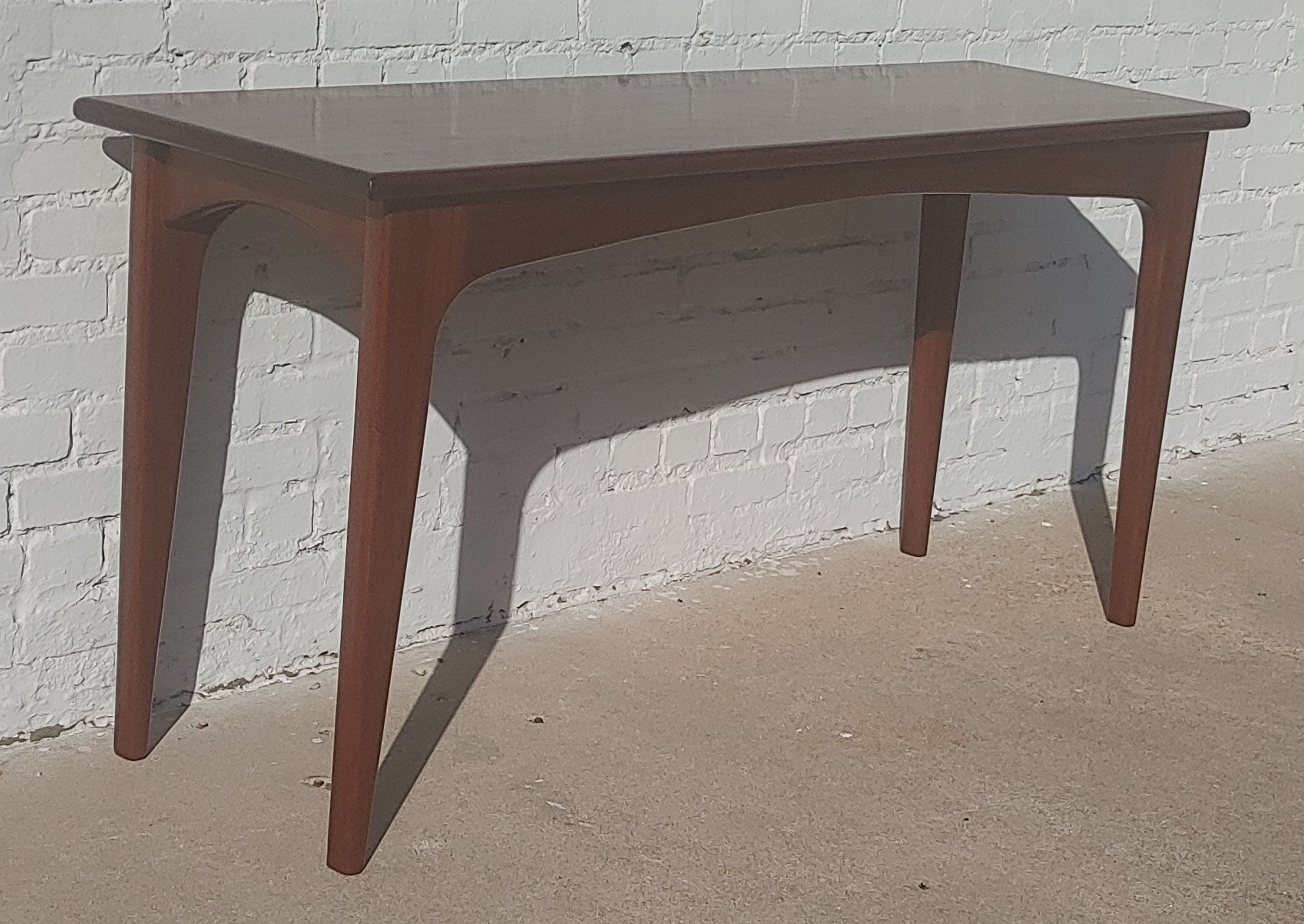 Mid Century Danish Modern Solid Teak Sofa Table