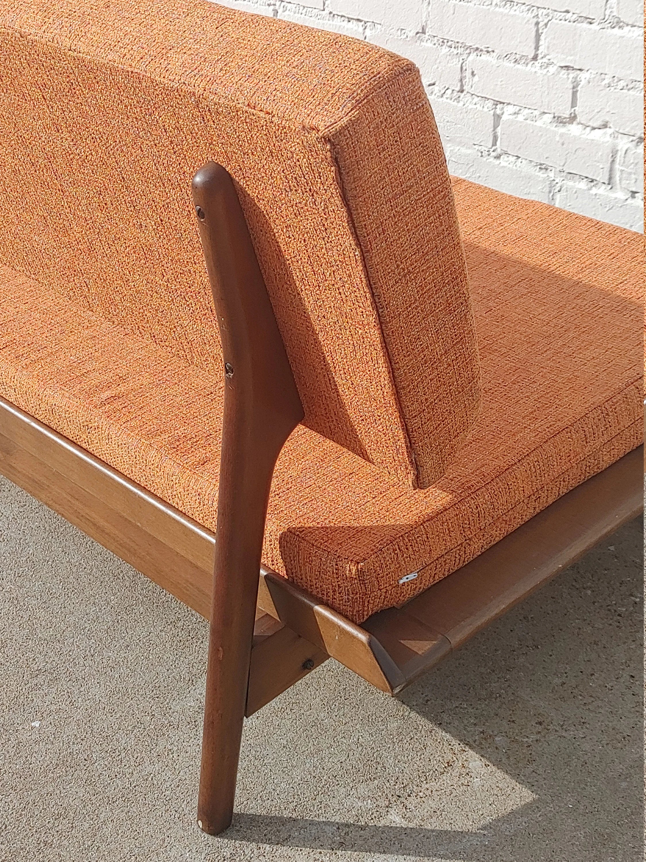 Mid Century Danish Modern Solid Walnut Daybed Sofa Attributed to Grete Jalk