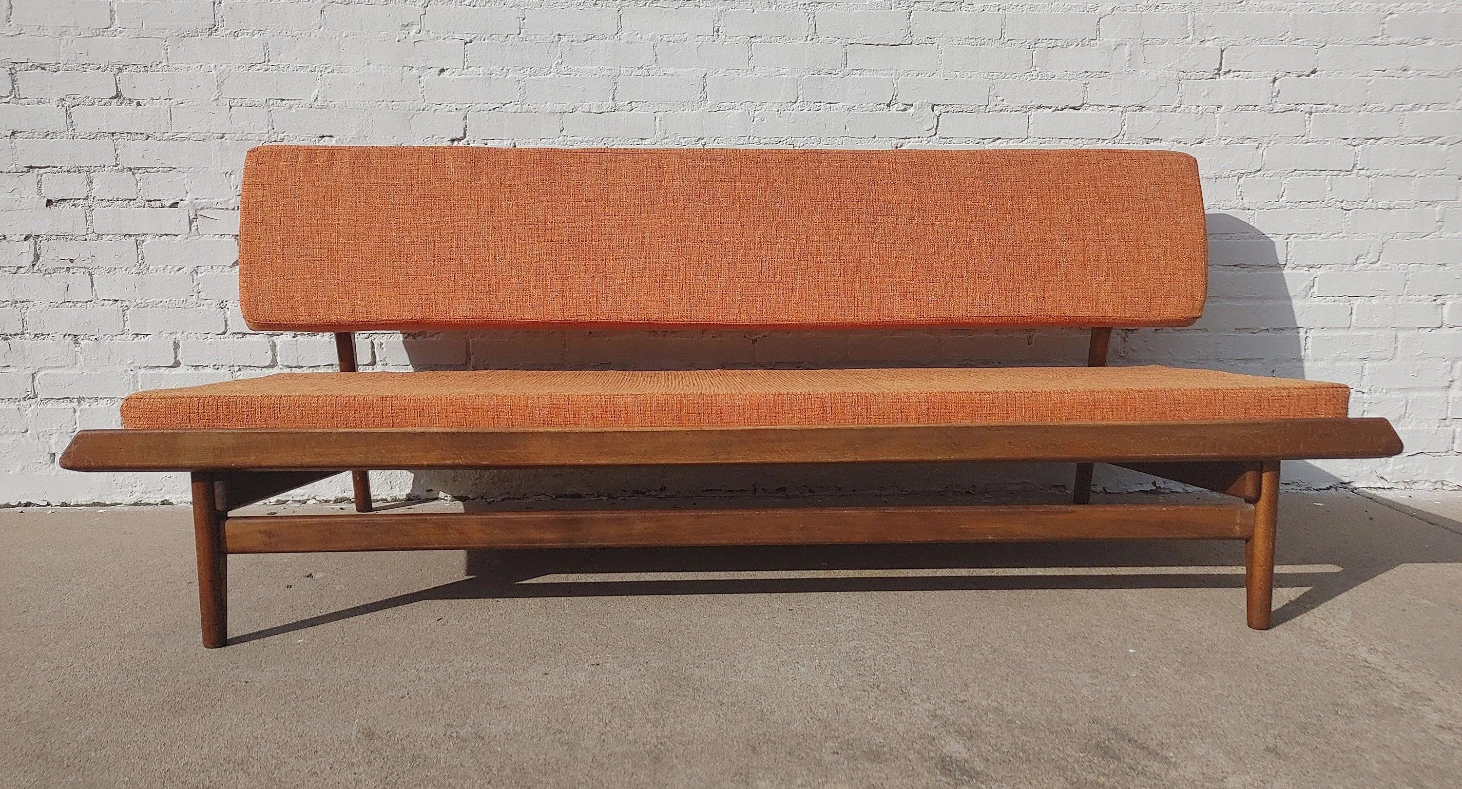 Mid Century Danish Modern Solid Walnut Daybed Sofa Attributed to Grete Jalk