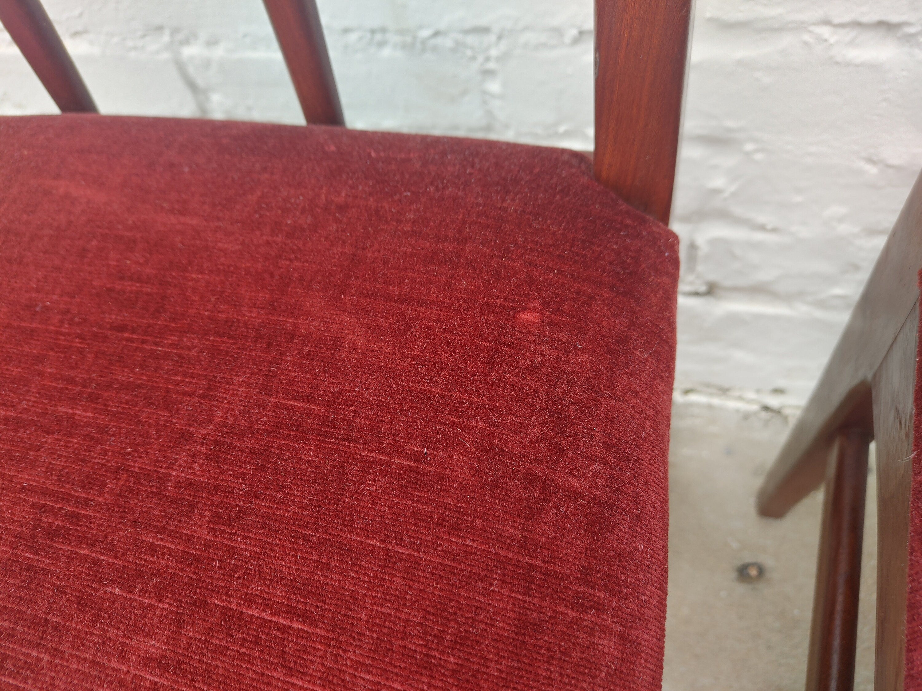 Mid Century English Modern Solid Teak Dining Chairs by Younger