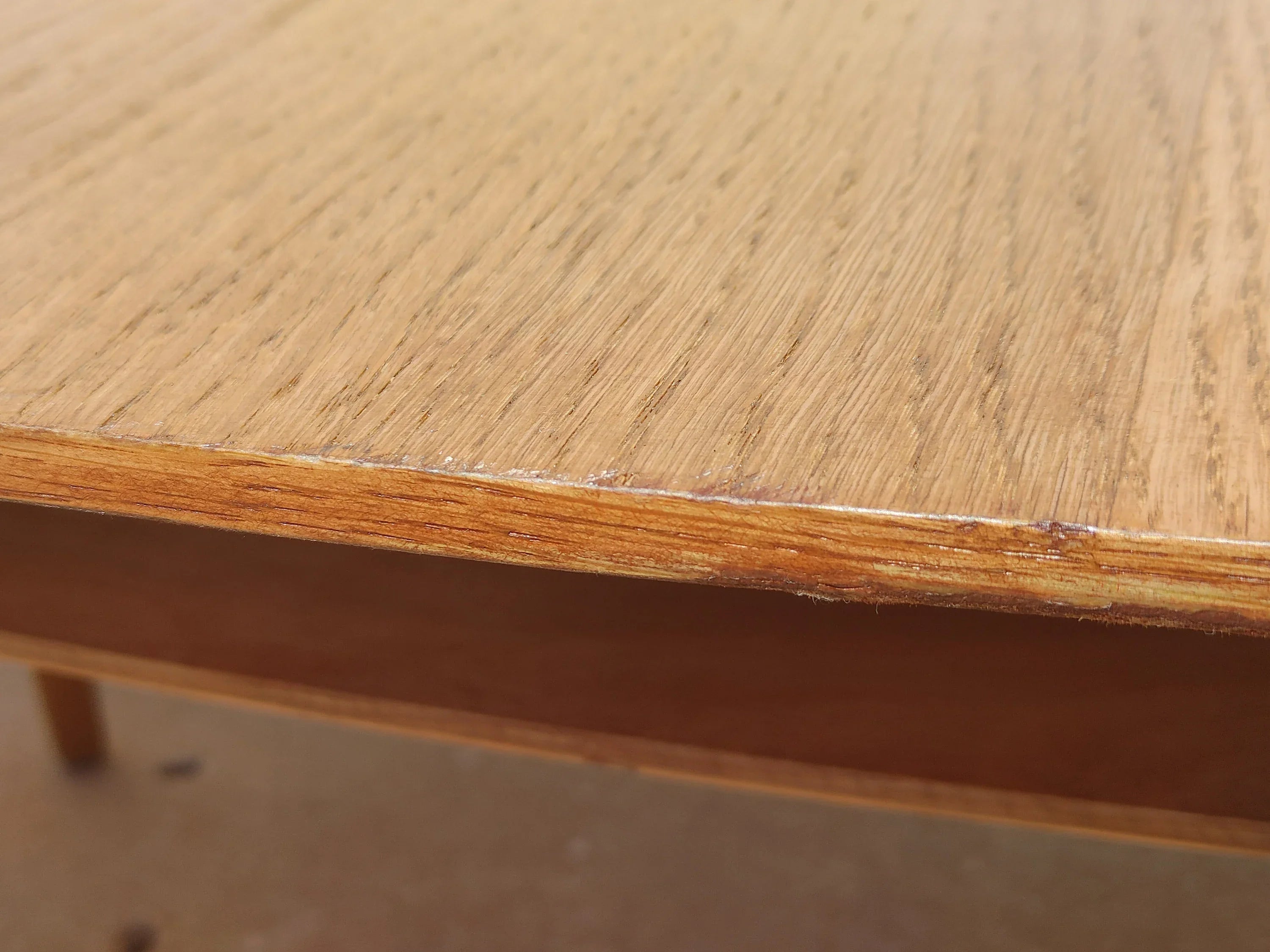 Mid Century Scandinavian Modern Oak Surfboard Coffee Table