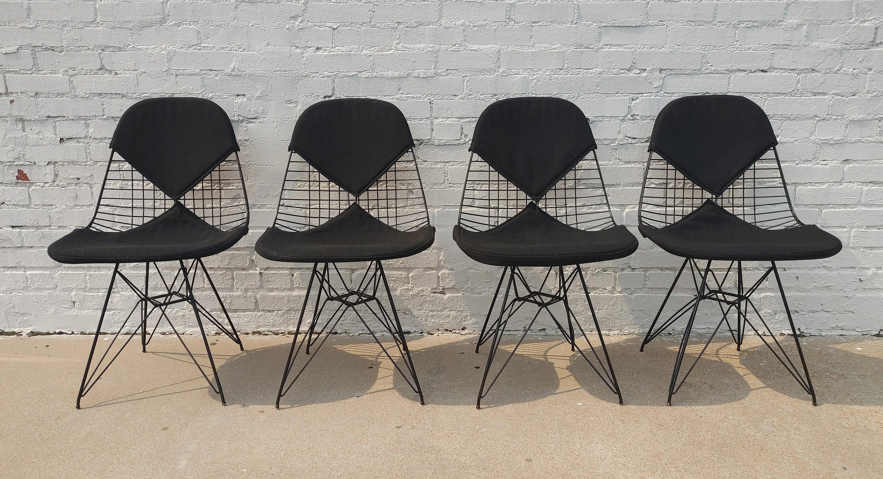 Mid Century Modern Herman Miller Eiffel Wire Chairs