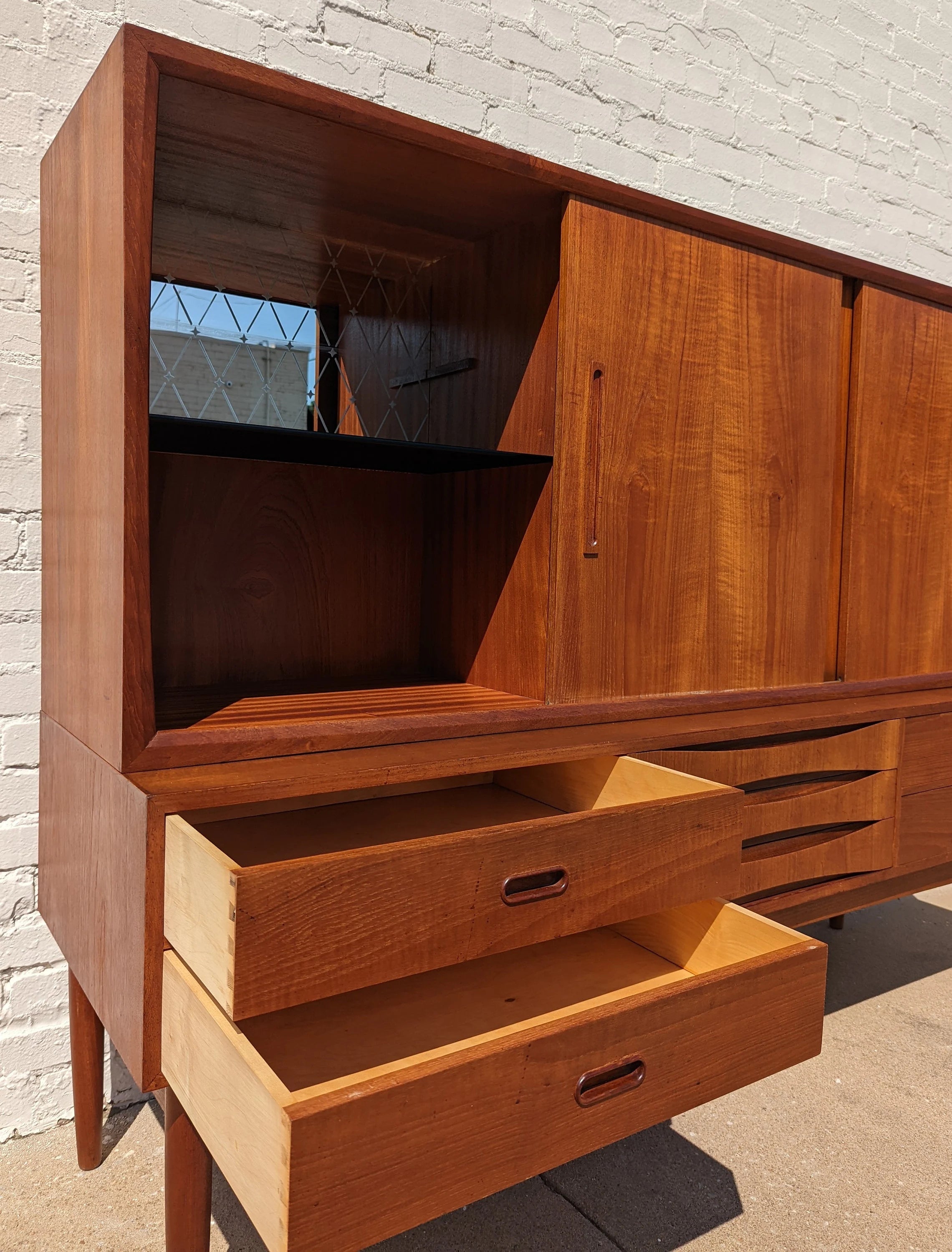 Mid Century Danish Modern Teak Cocktail Cabinet