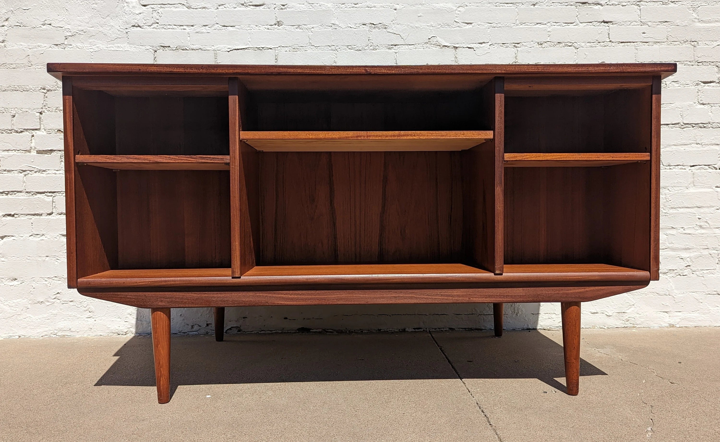 Mid Century Danish Modern Teak Double Sided Desk
