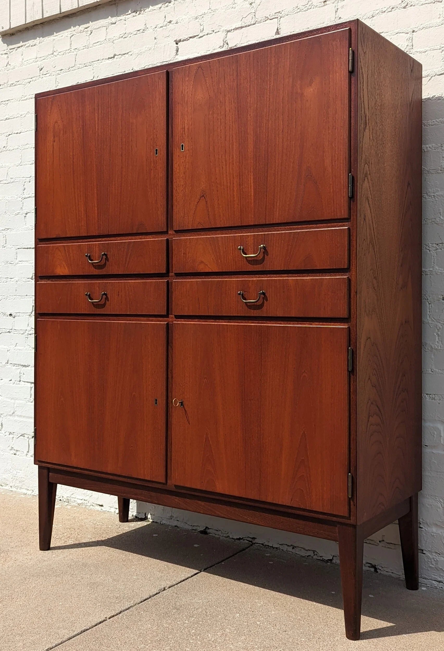Mid Century Danish Modern Teak Tall Cabinet