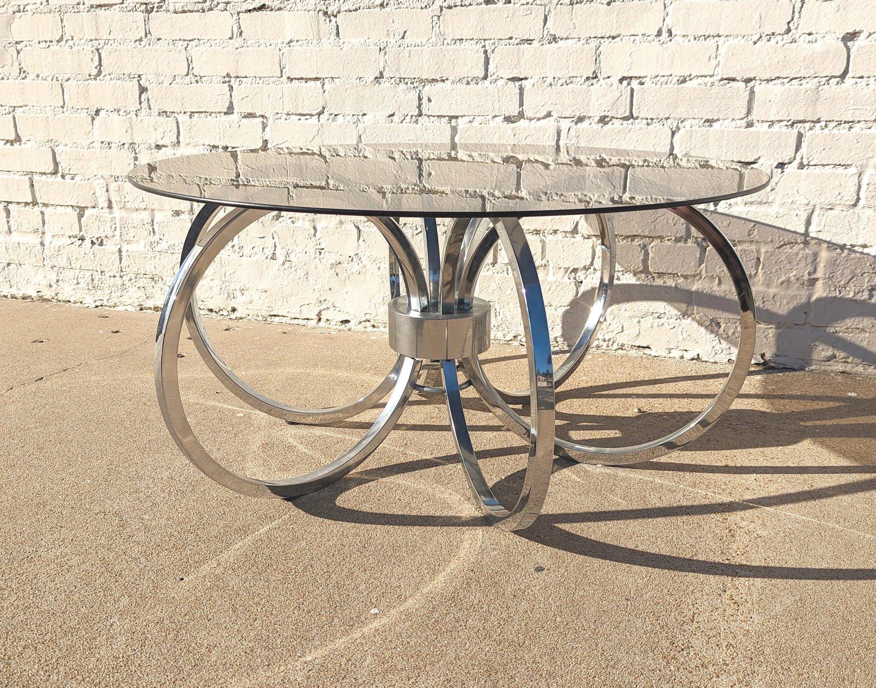 Mid Century Modern DIA Chrome and Glass Coffee Table
