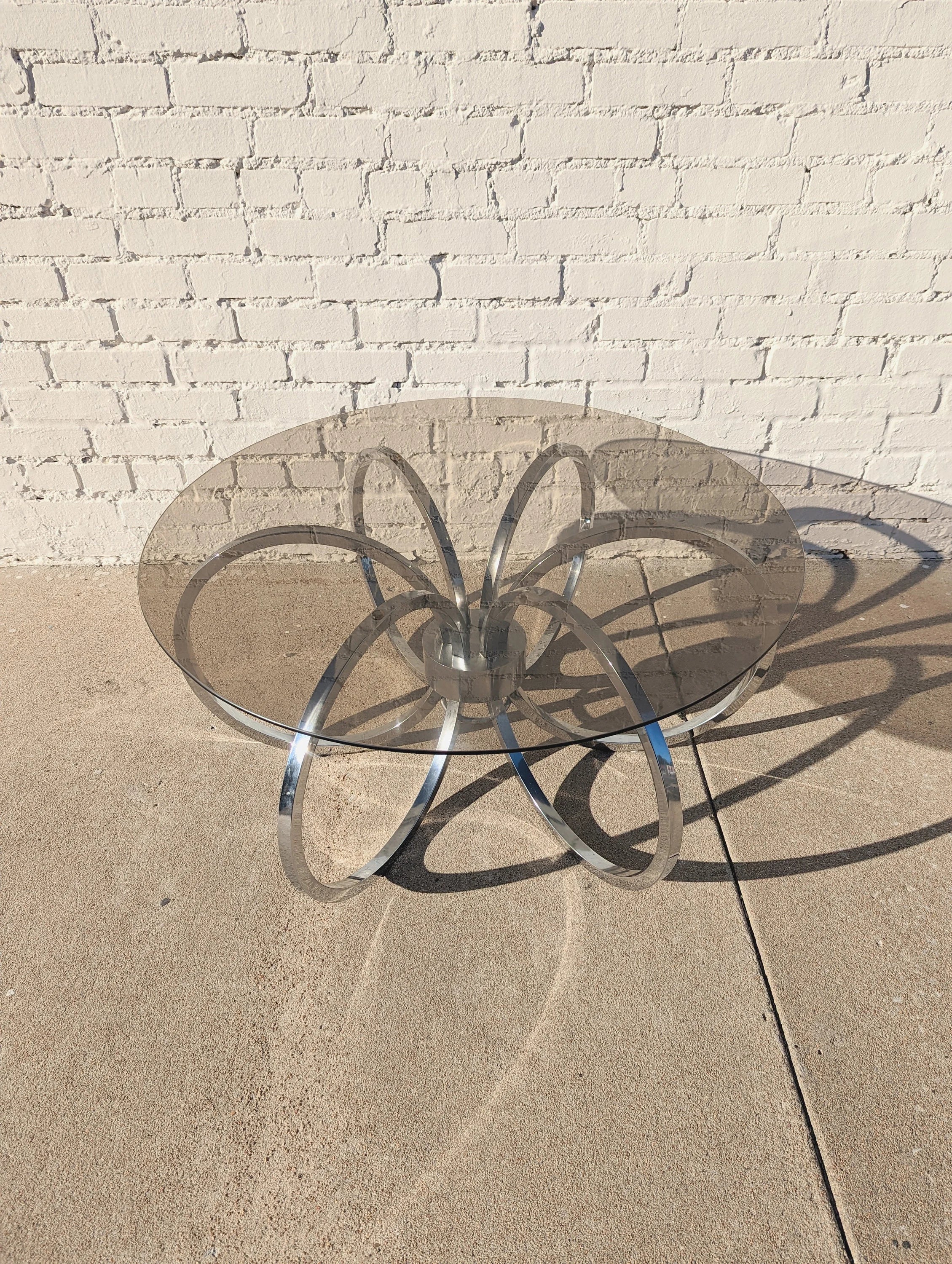 Mid Century Modern DIA Chrome and Glass Coffee Table