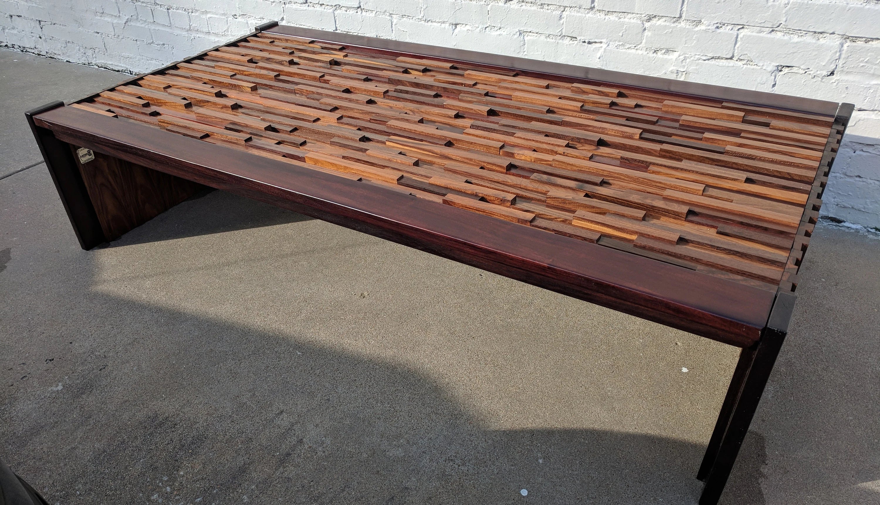 Mid Century Modern Percival Lafer Brutalist Rosewood Coffee Table