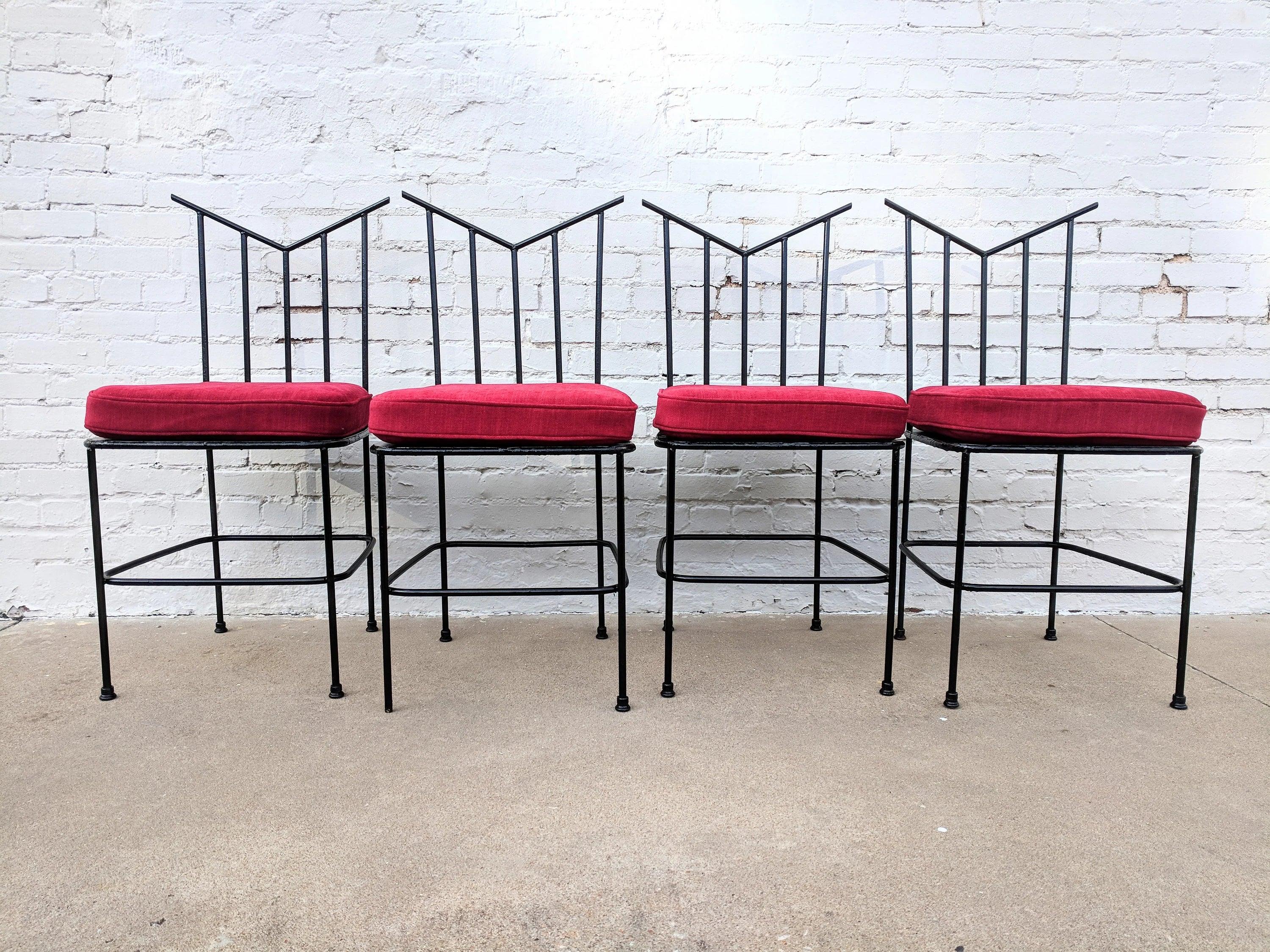 Mid Century Modern Wrought Iron Dining Chairs
