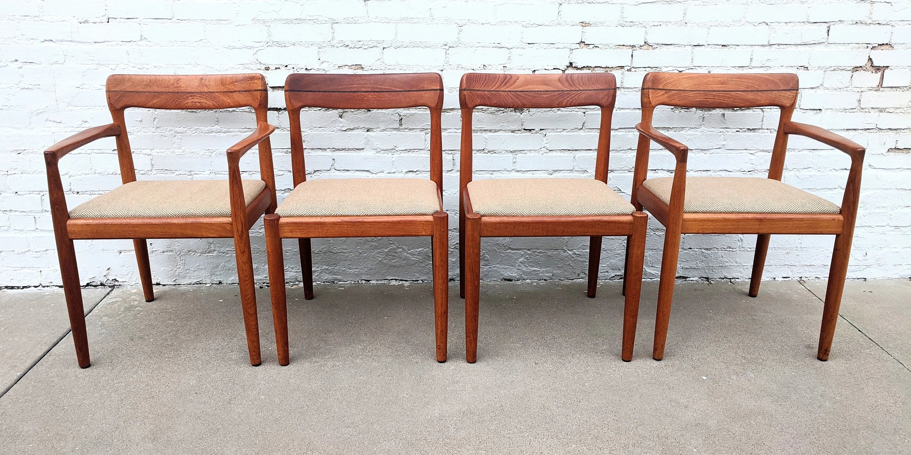 Mid Century Modern Bramin Teak Dining Table and Four Chairs