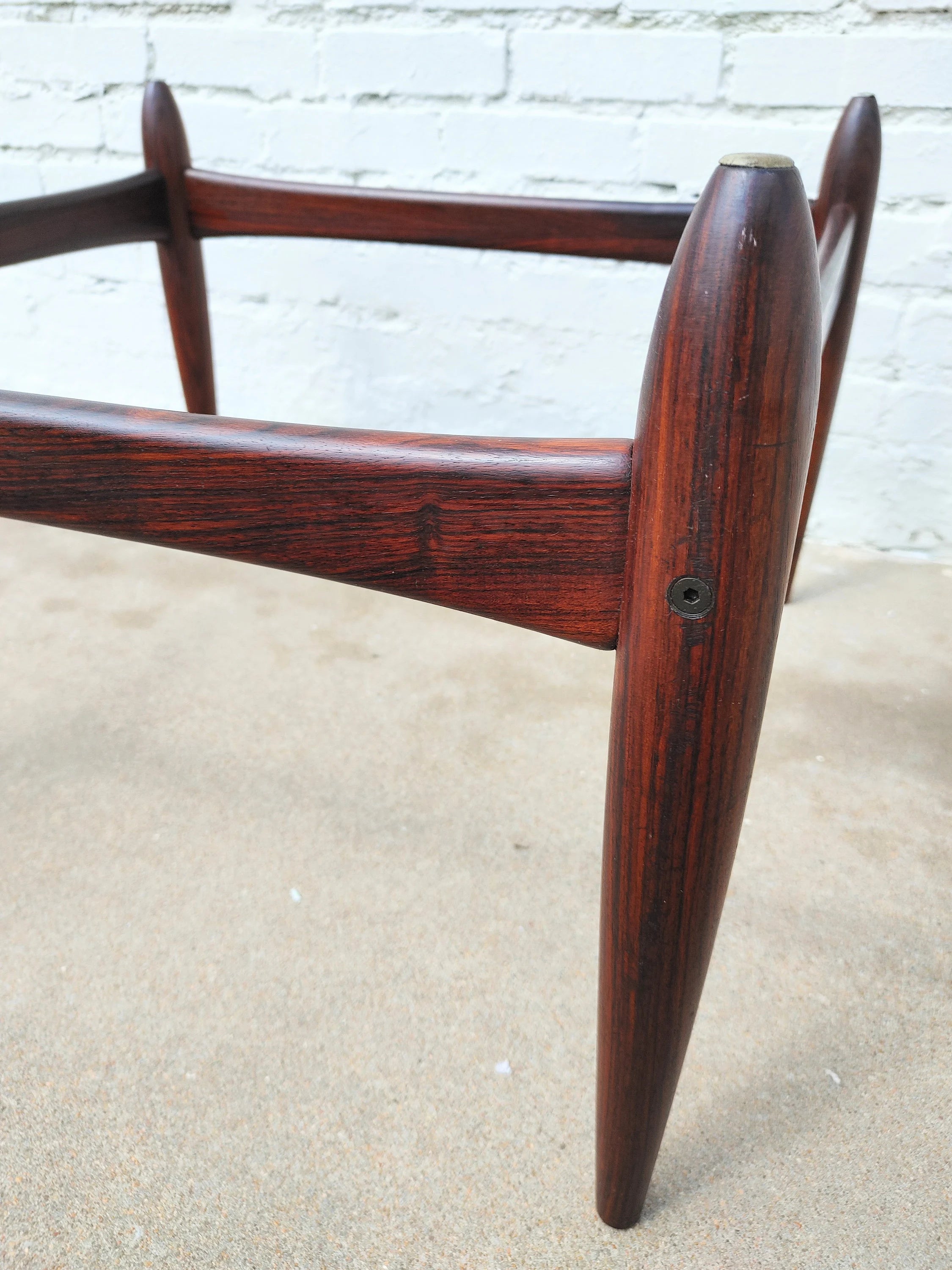 Mid Century Modern Rosewood & Glass Coffee Table