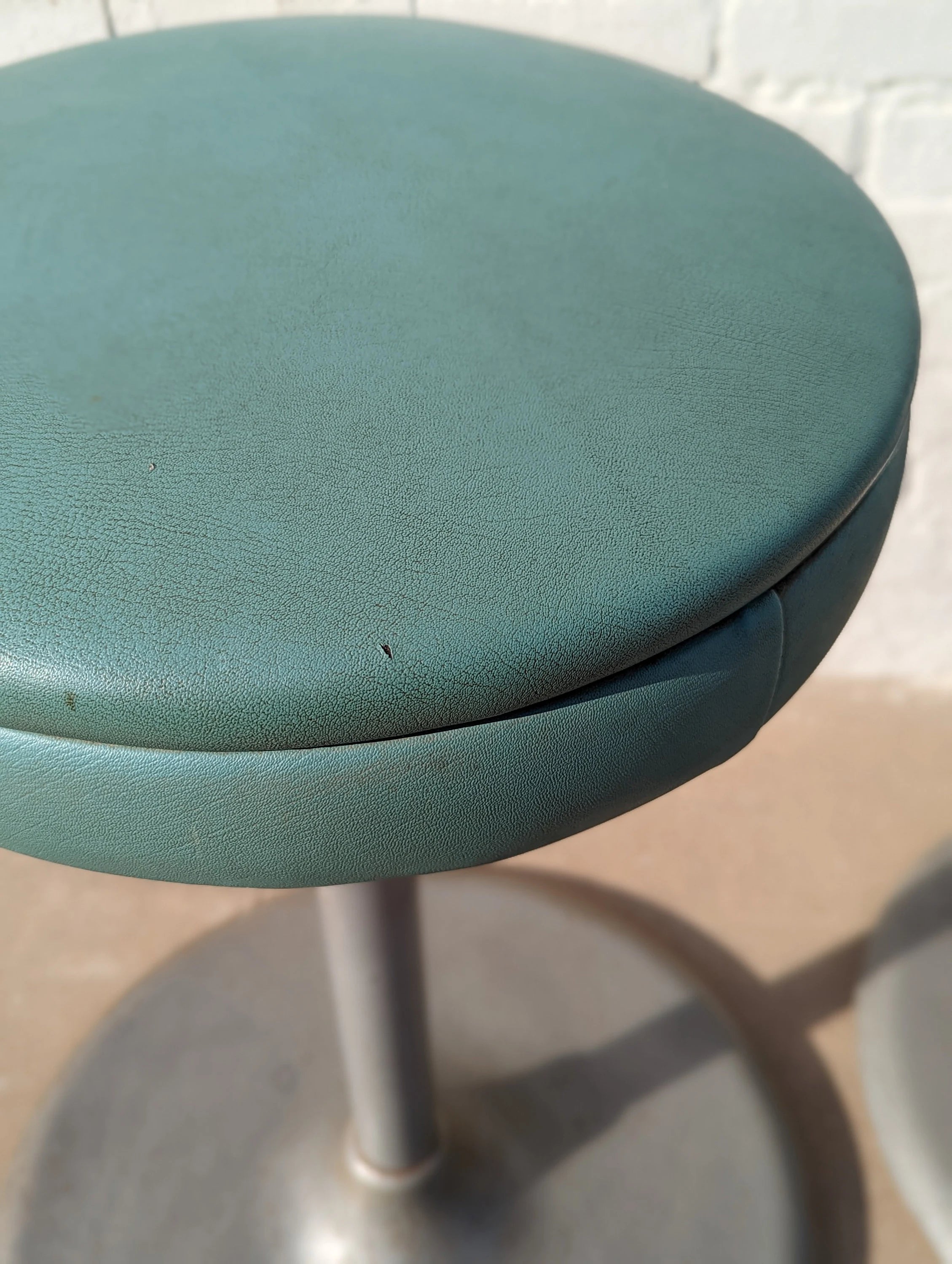 Modern Steel and Vinyl Tall Barstools
