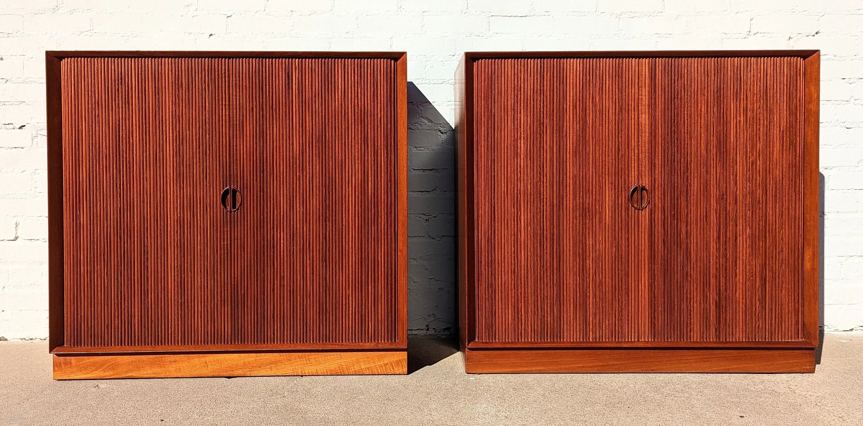 Mid Century Danish Modern Tambour Door Cabinet by Hvidt & Molgaard