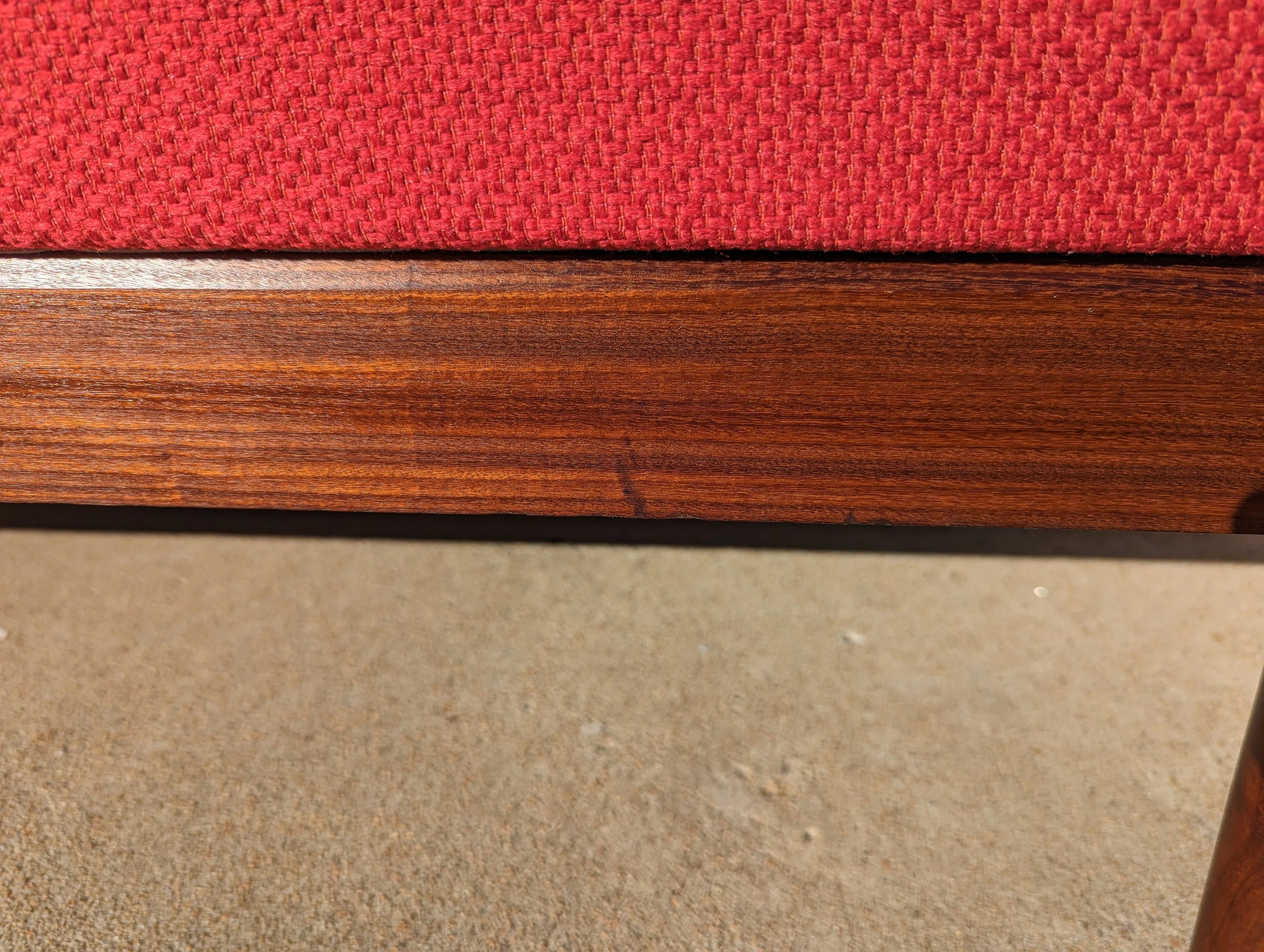 Mid Century Scandinavian Red Sleeper Sectional
