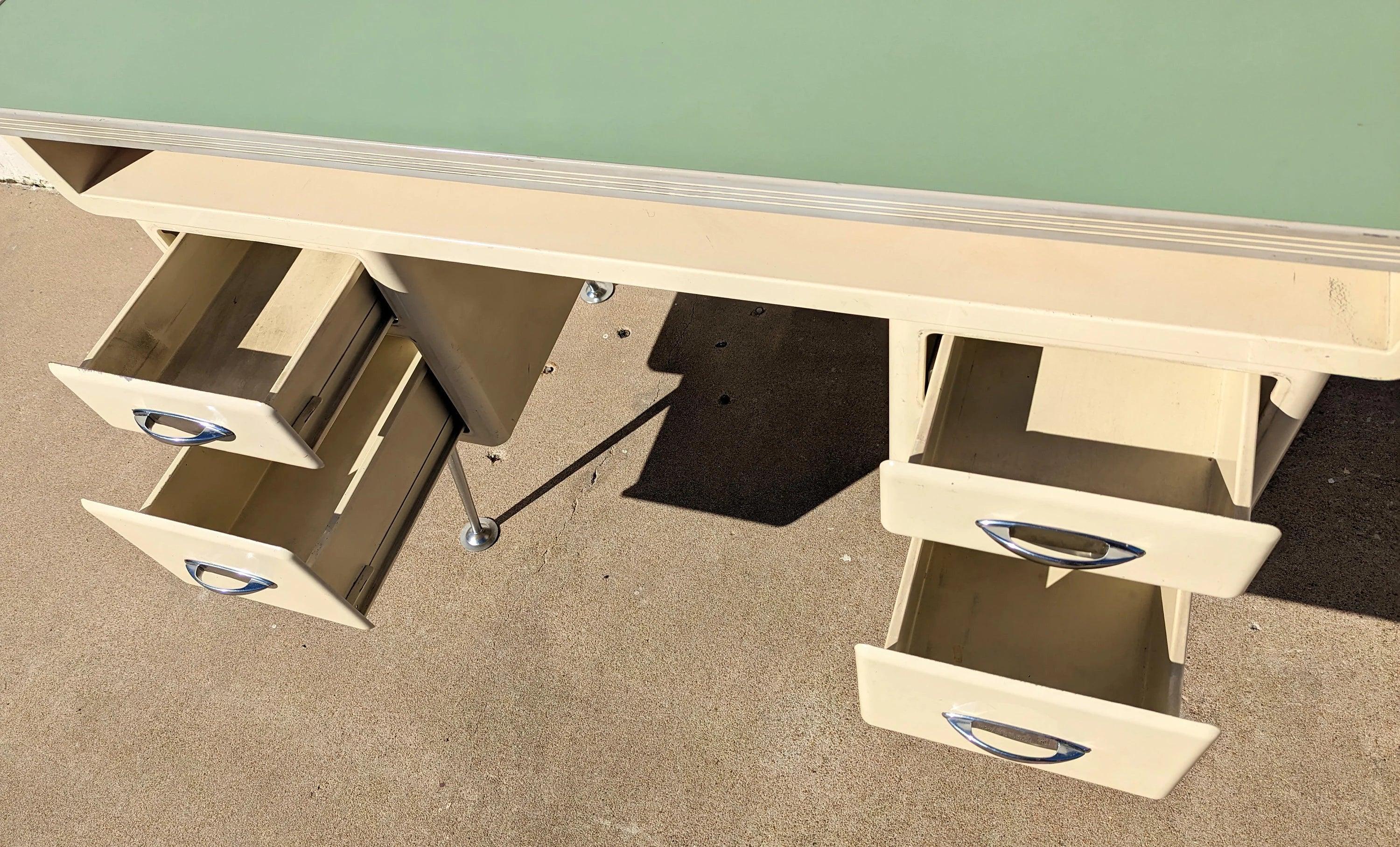 Mid Century Modern Steel and Enamel Doctors Desk