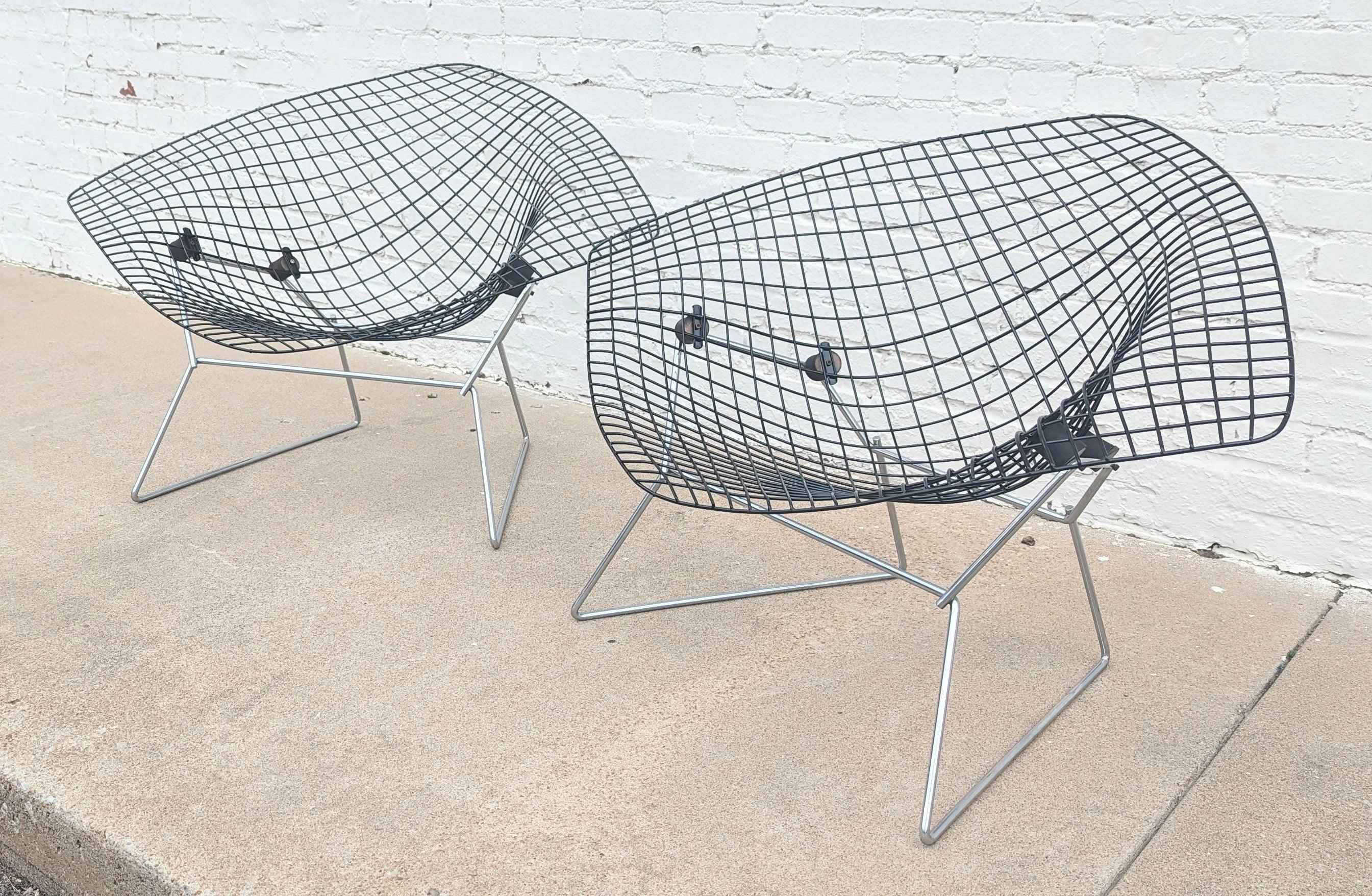 Mid Century Modern Bertoia Large Diamond Chairs