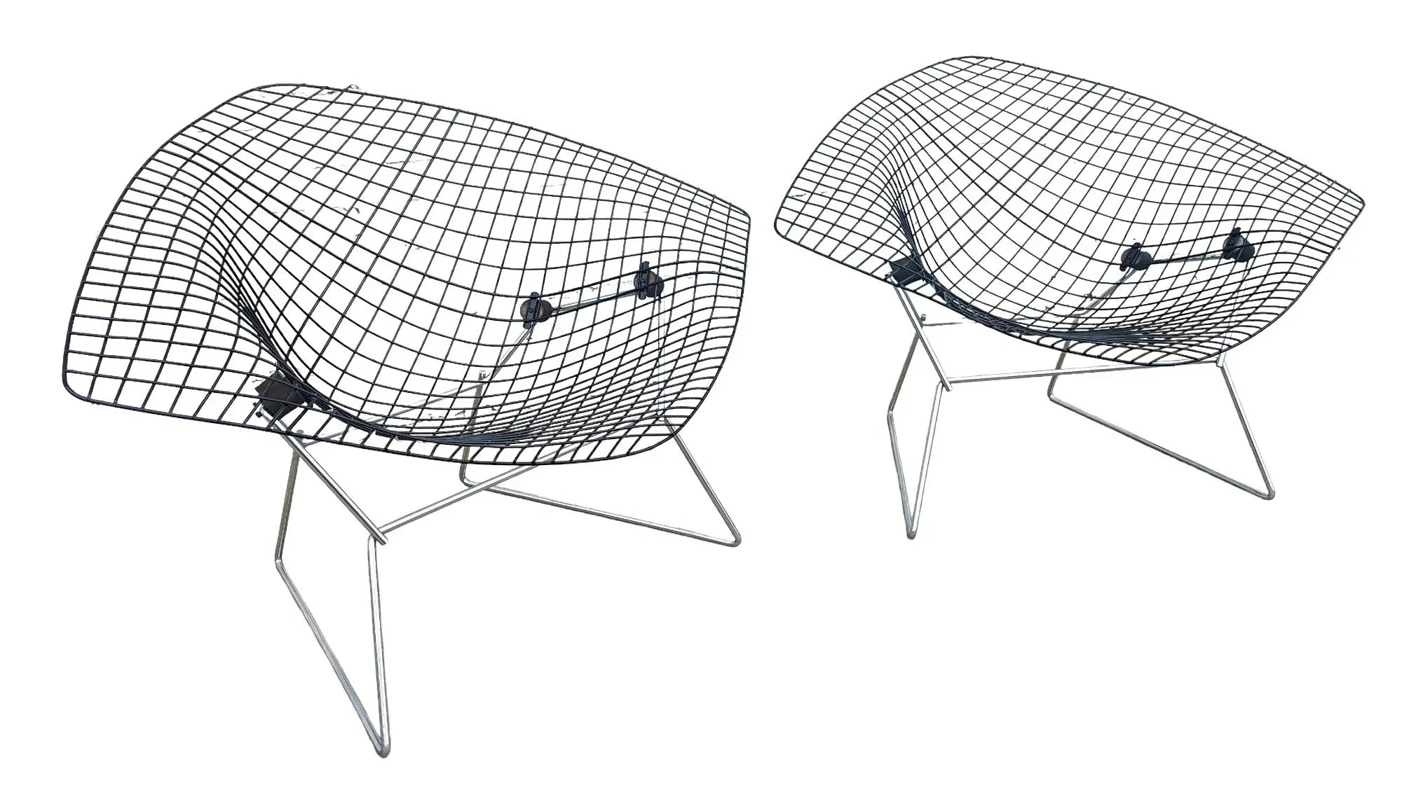 Mid Century Modern Bertoia Large Diamond Chairs