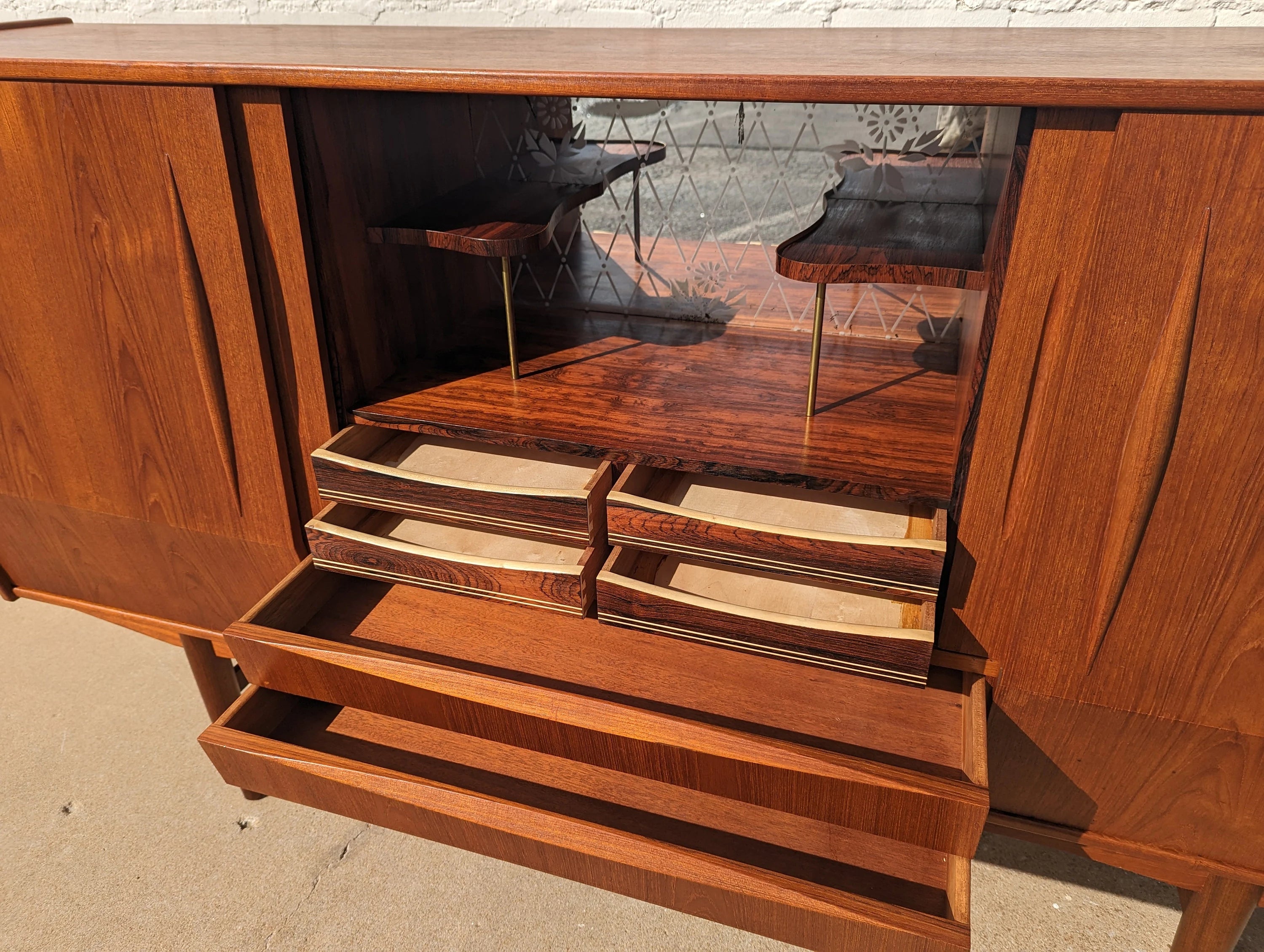 Mid Century Danish Modern Teak Cocktail Cabinet