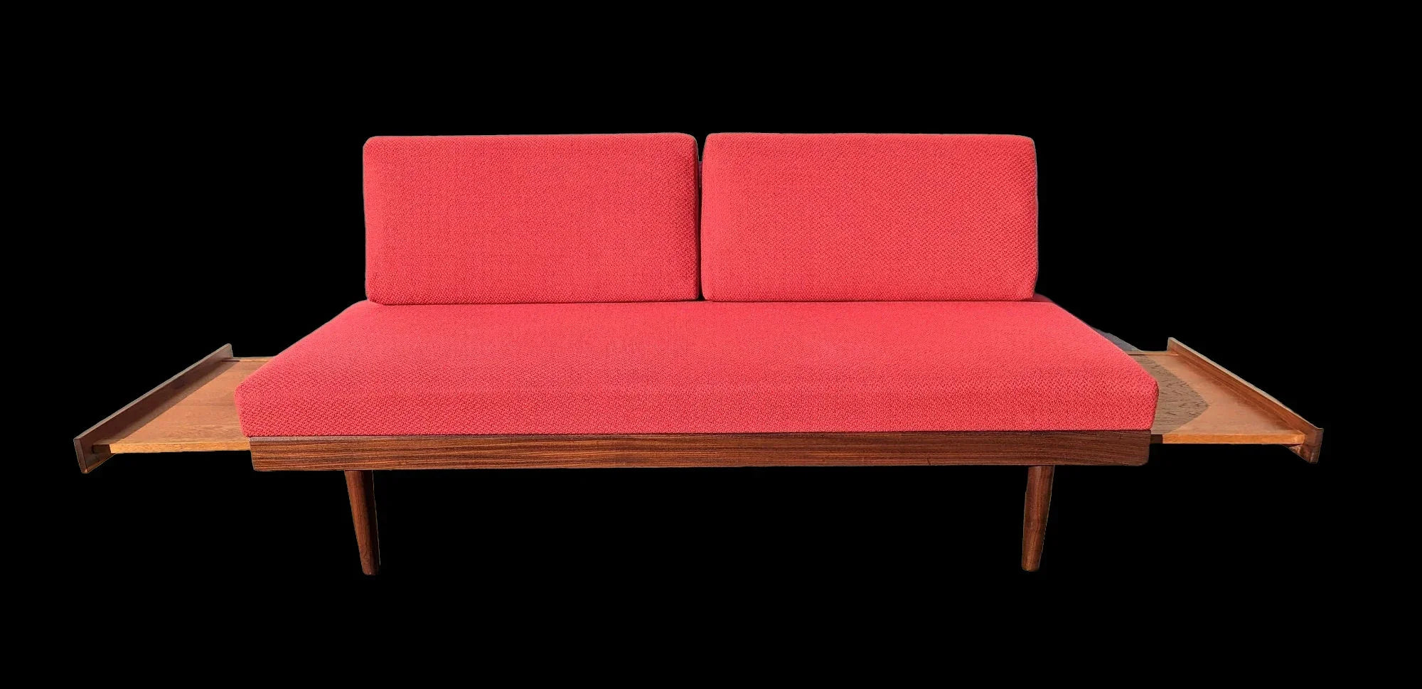 Mid Century Scandinavian Red Sleeper Sectional