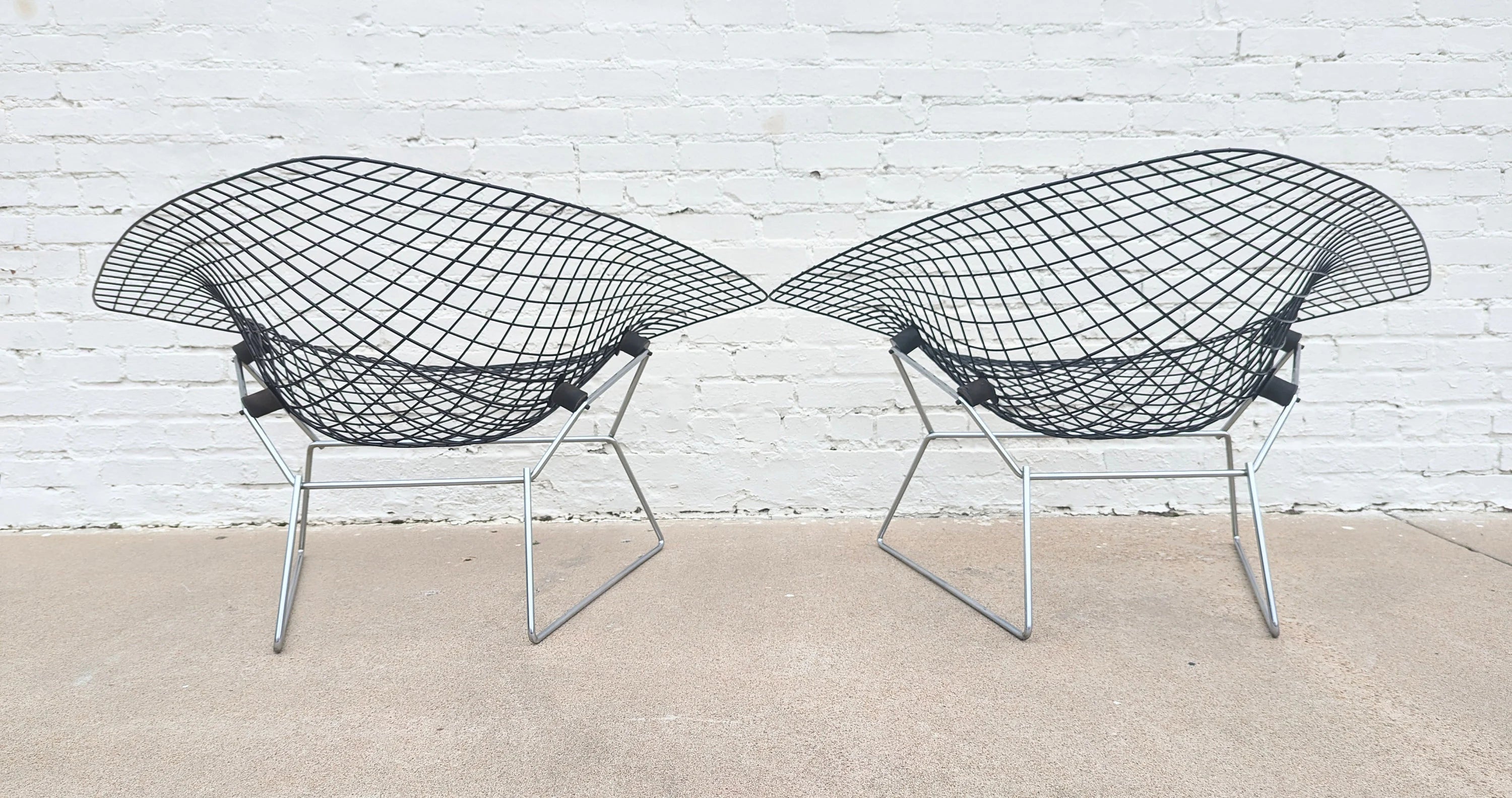 Mid Century Modern Bertoia Large Diamond Chairs