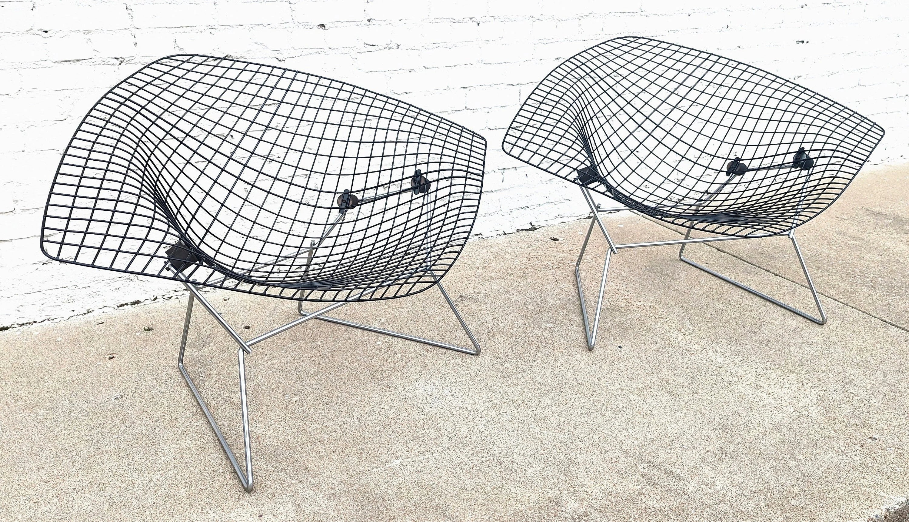 Mid Century Modern Bertoia Large Diamond Chairs