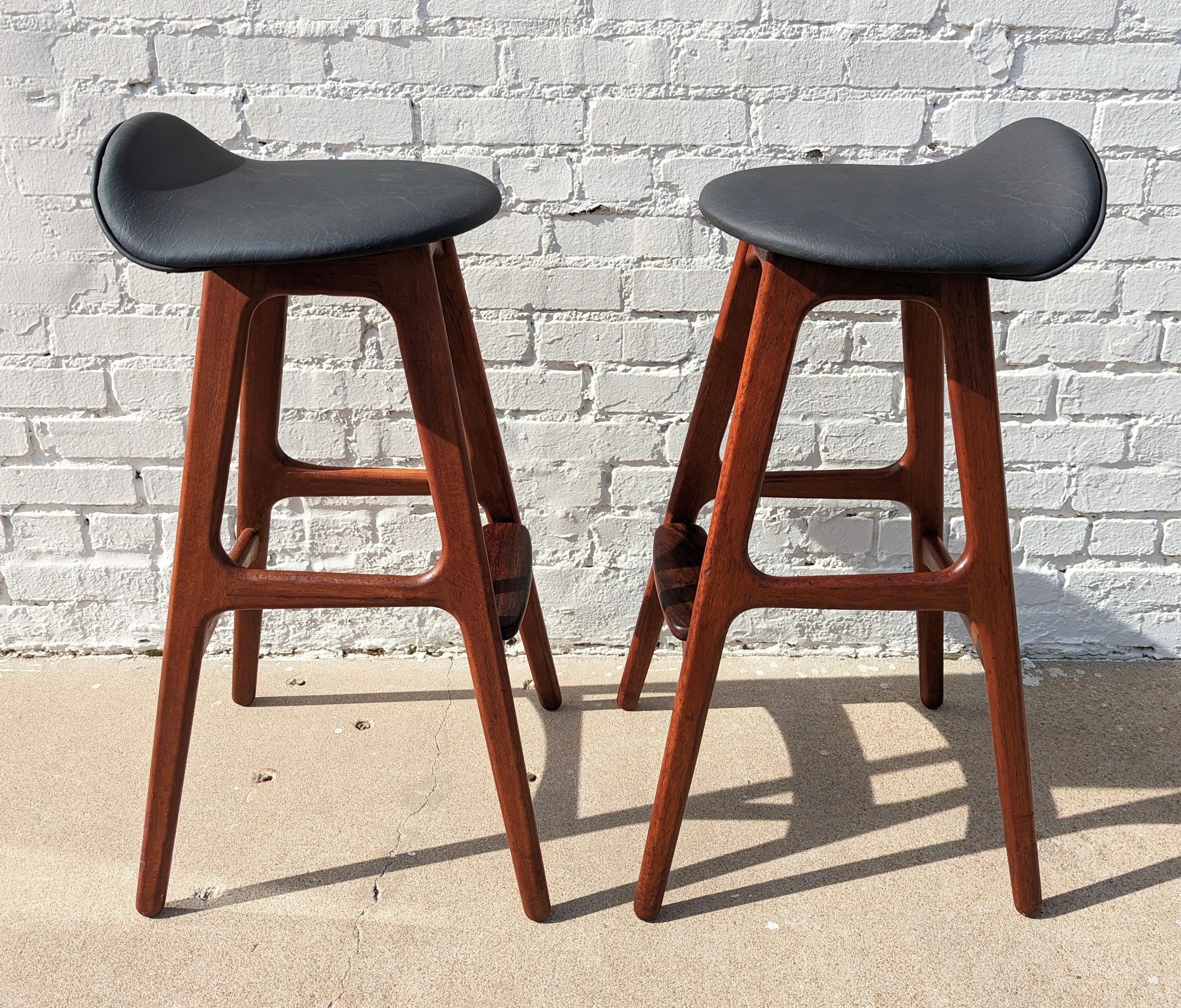 Mid Century Danish Modern Eric Buch Teak Barstools